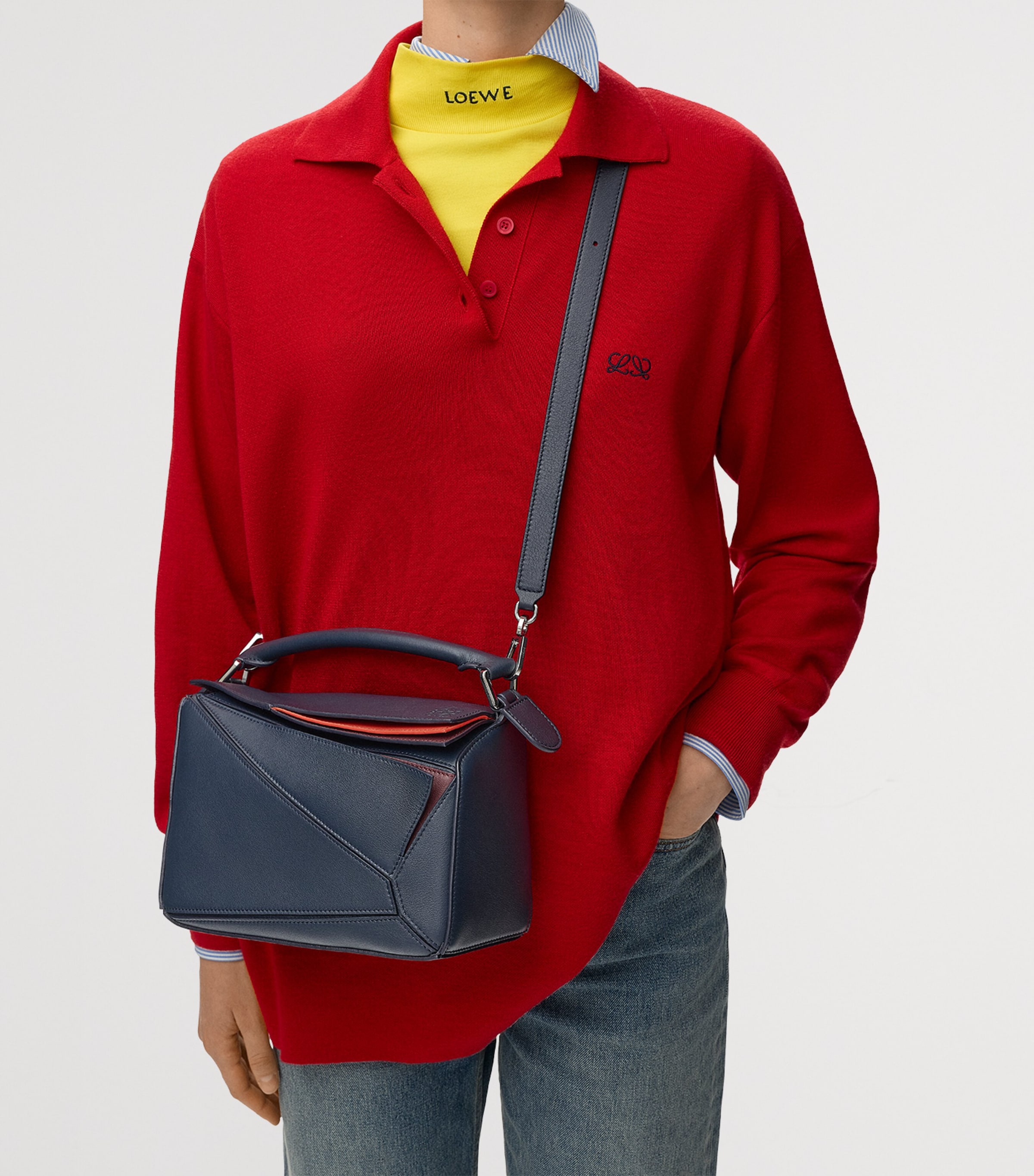 LOEWE Small Leather Layers Puzzle Top-Handle Bag Image 2