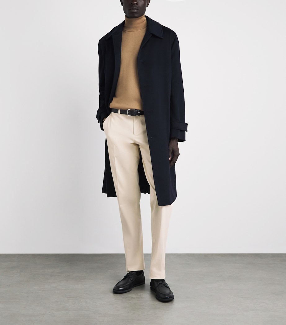 Lardini Mens Stretch-Cotton Twill Chinos Cream Image 2