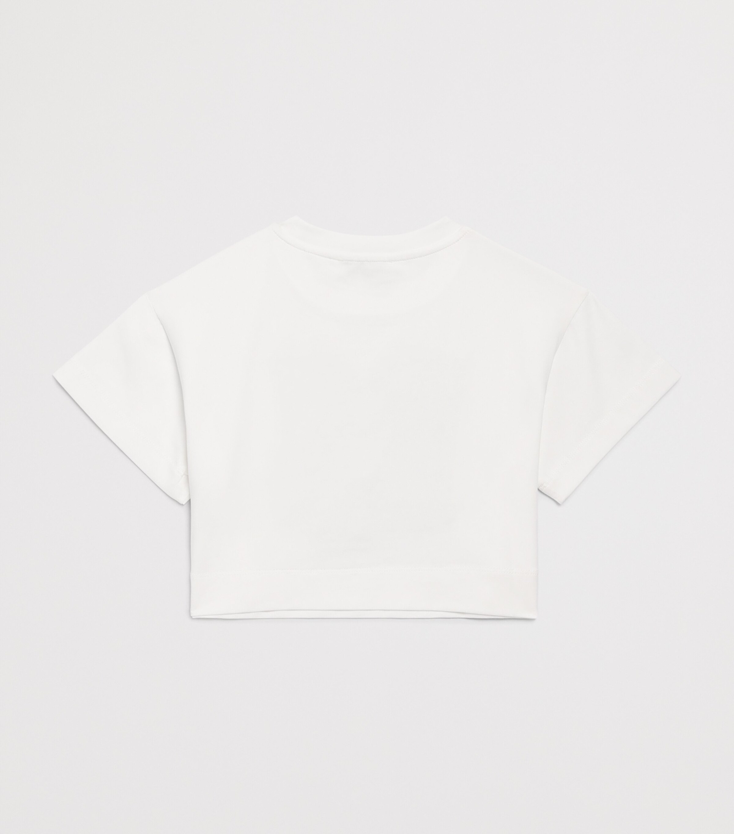Monnalisa Stretch-Cotton Fringed T-Shirt (4-12 Years) Panna+nero Image 2