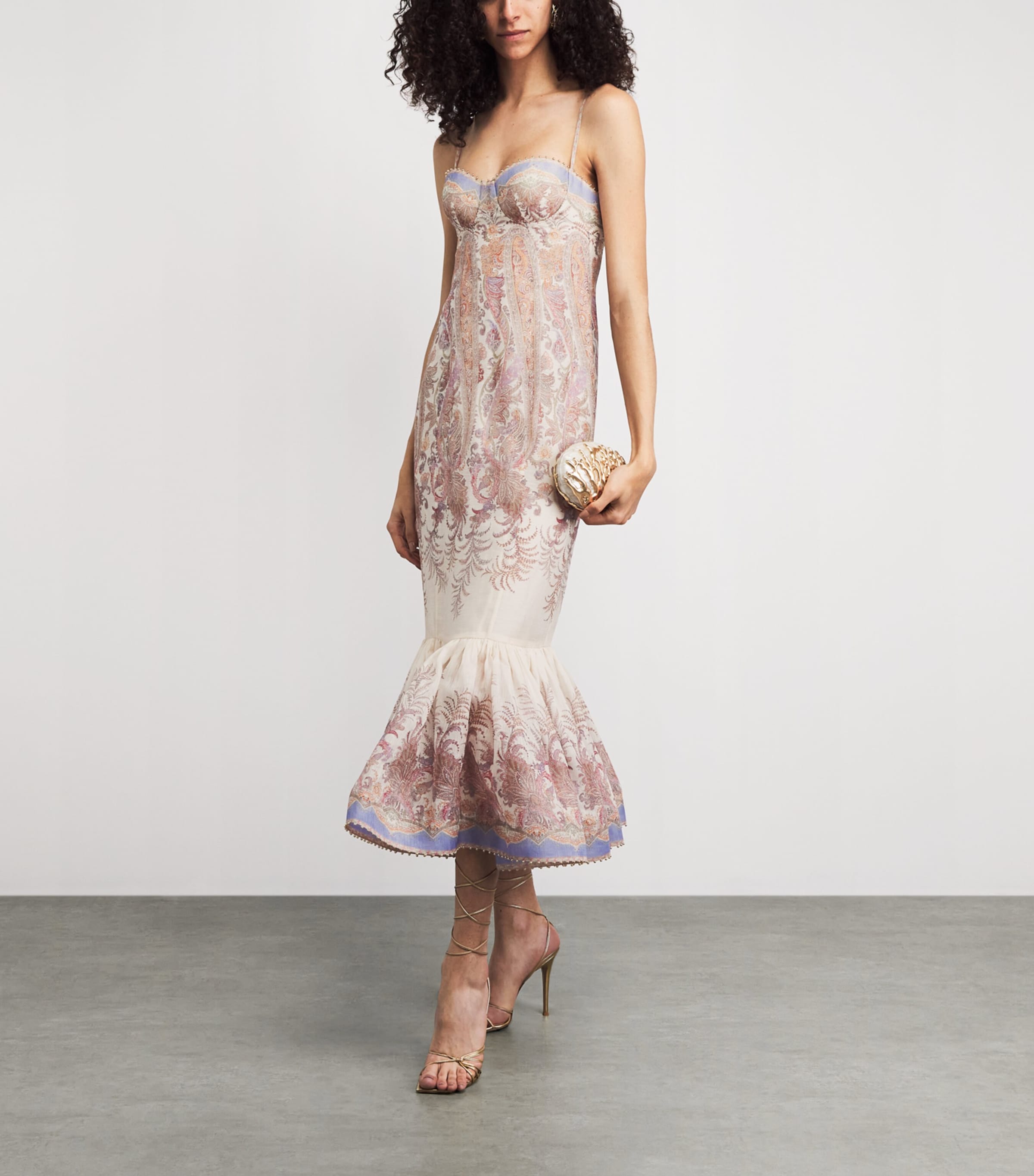 Zimmermann Womens Linen-Silk Alchemy Gown Cream Paisley Image 2