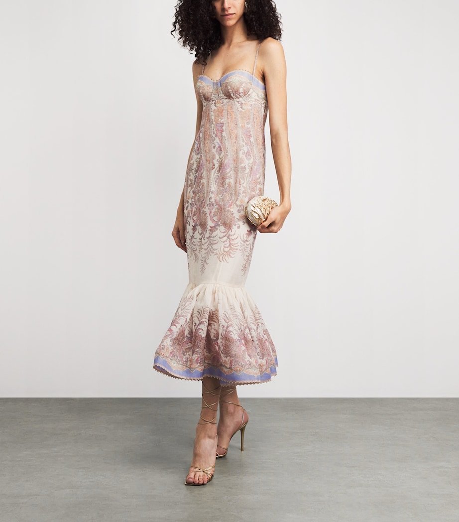 Zimmermann Womens Linen-Silk Alchemy Gown Cream Paisley Image 2