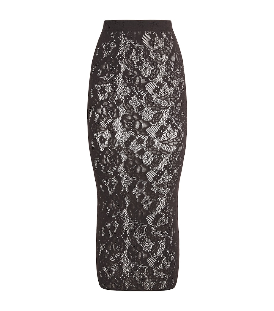 Wolford Womens Infinite Rose Net Skirt Dark Wood Image 1