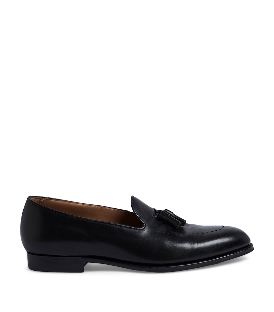 Calf Leather Tassel Loafers 001BLACK Image 1