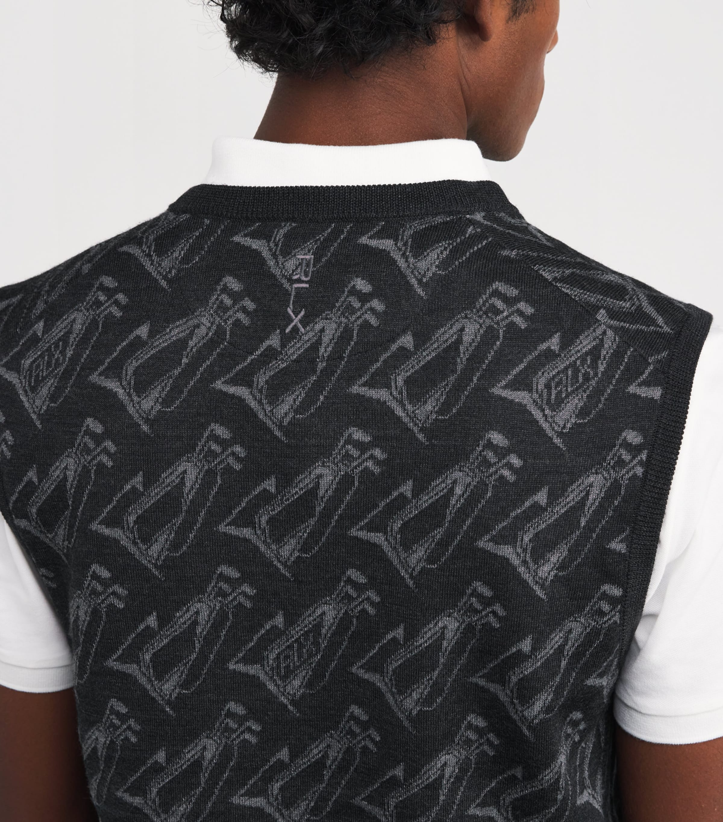 Jacquard V-Neck Sweater Vest GREY MULTI Image 6