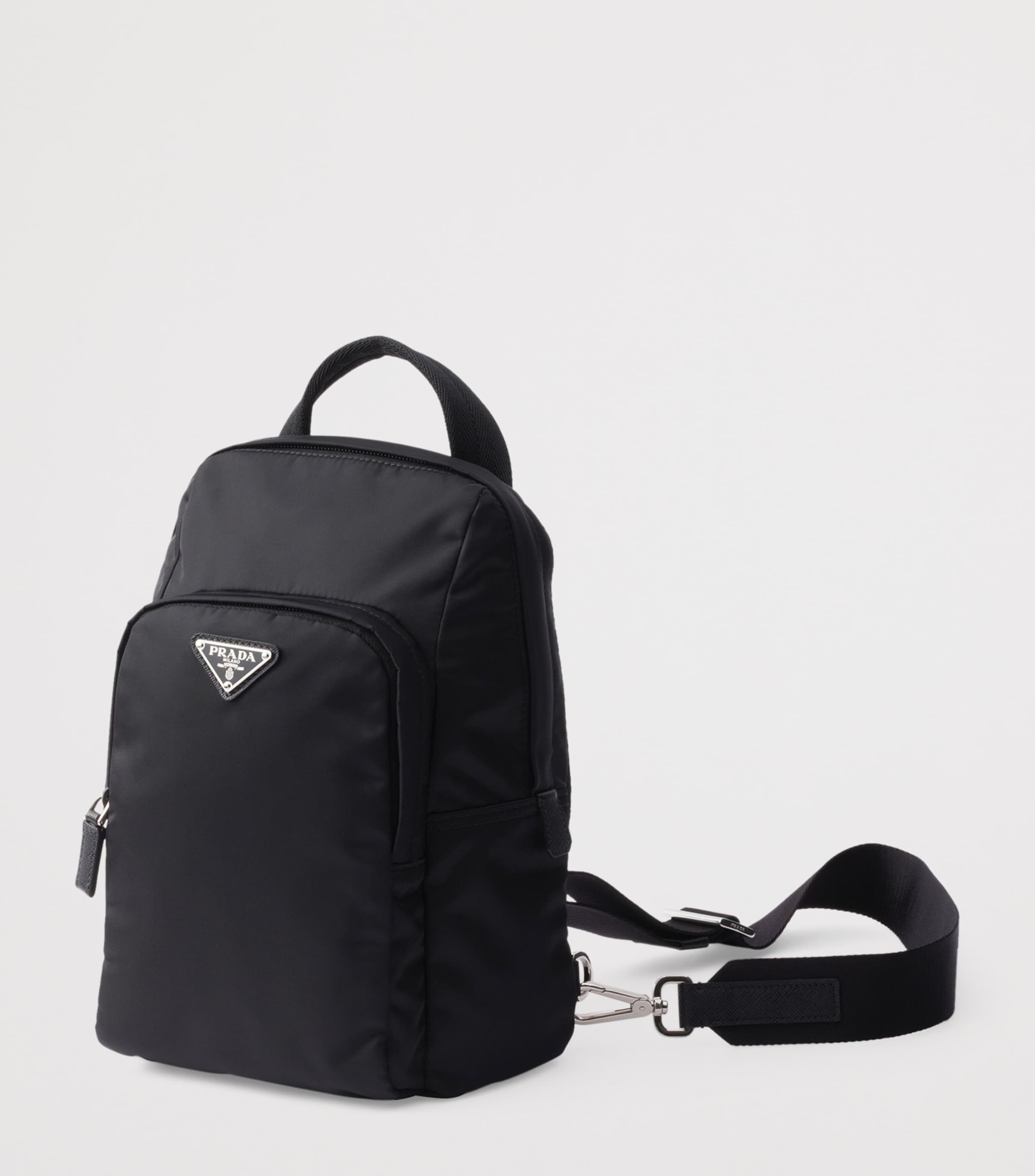 Re-Nylon and Saffiano Leather Backpack F0002 Image 2