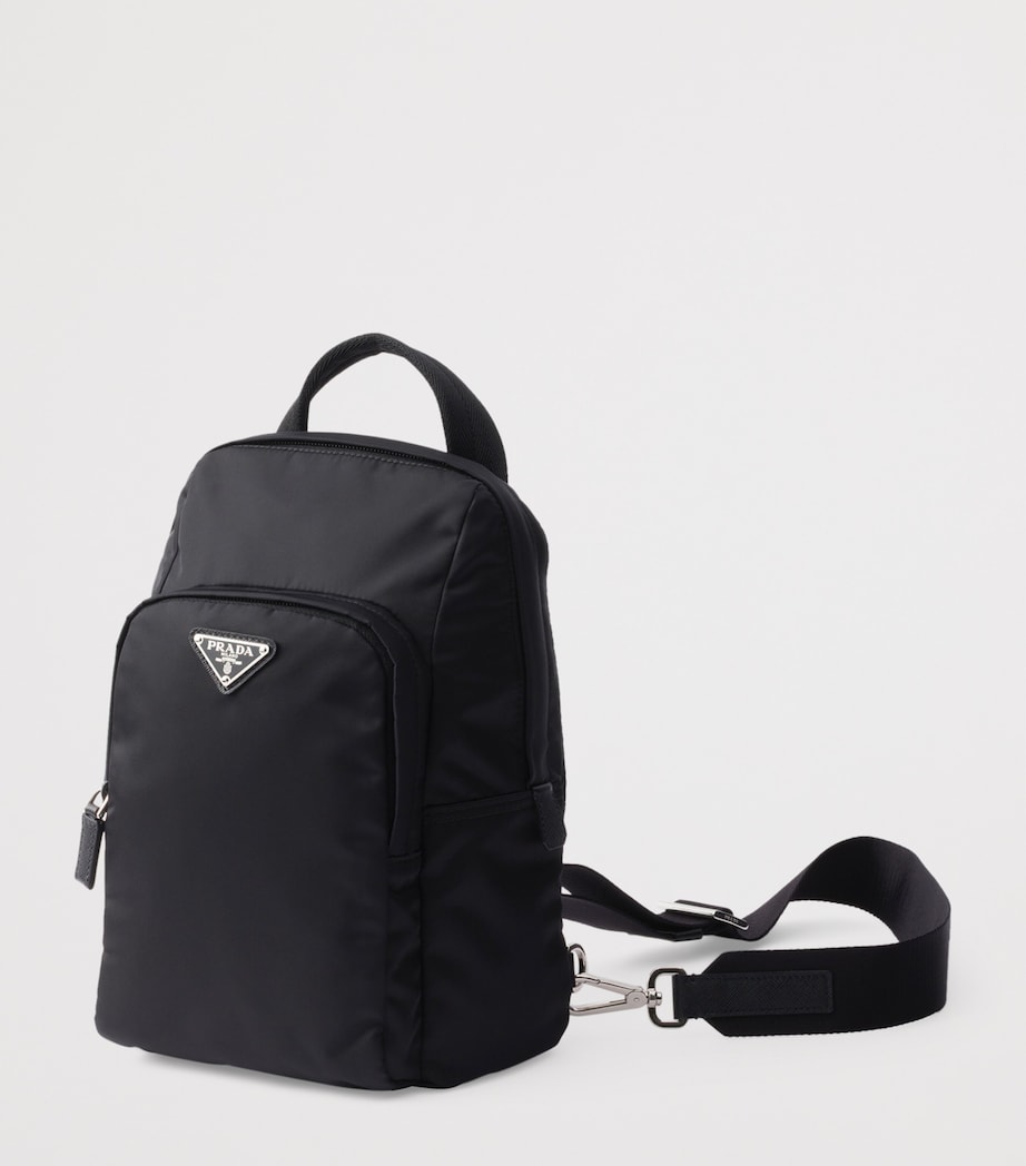 Re-Nylon and Saffiano Leather Backpack F0002 Image 2
