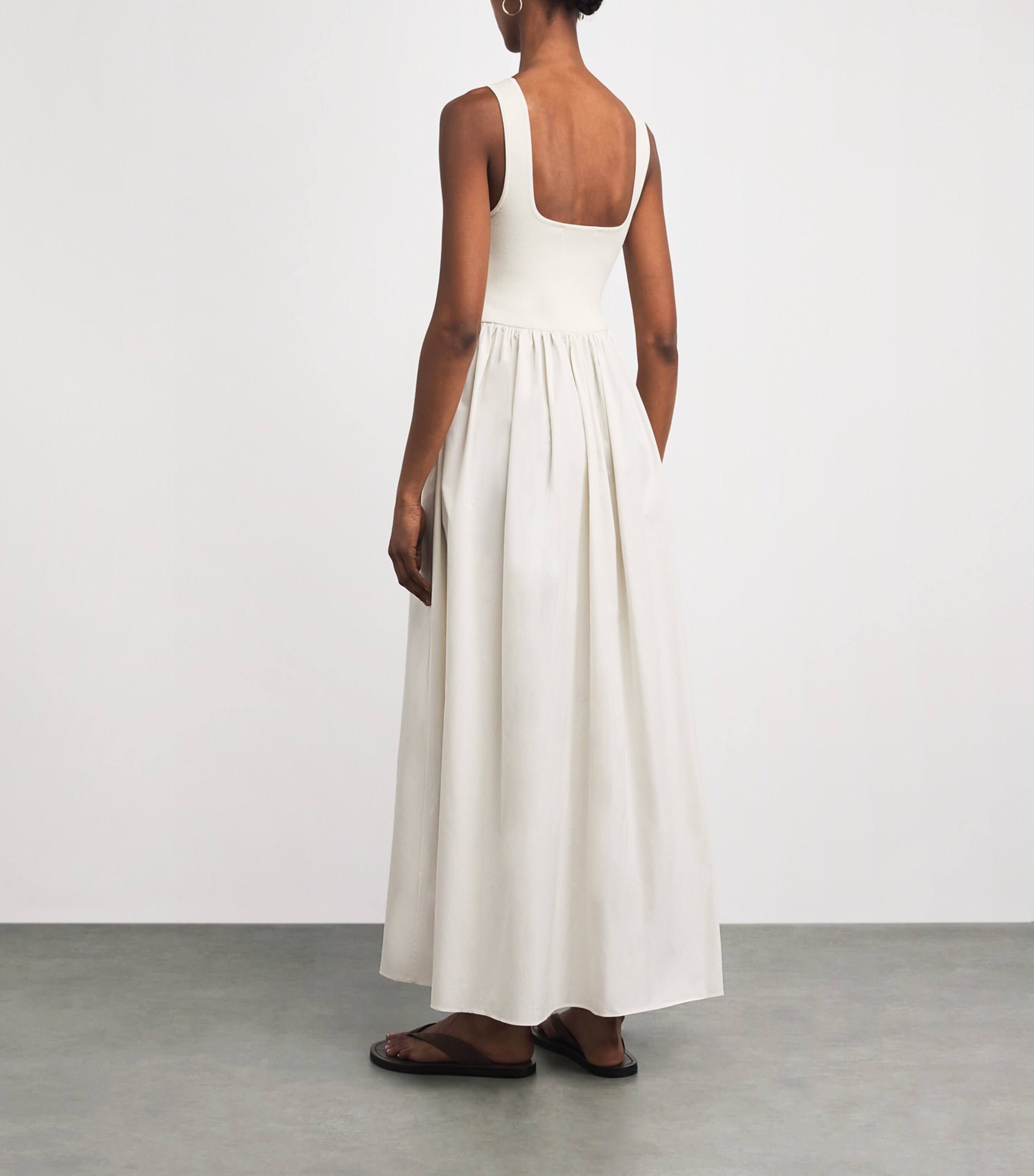 Matteau Womens Organic Cotton Midi Dress Ecruecr Image 5
