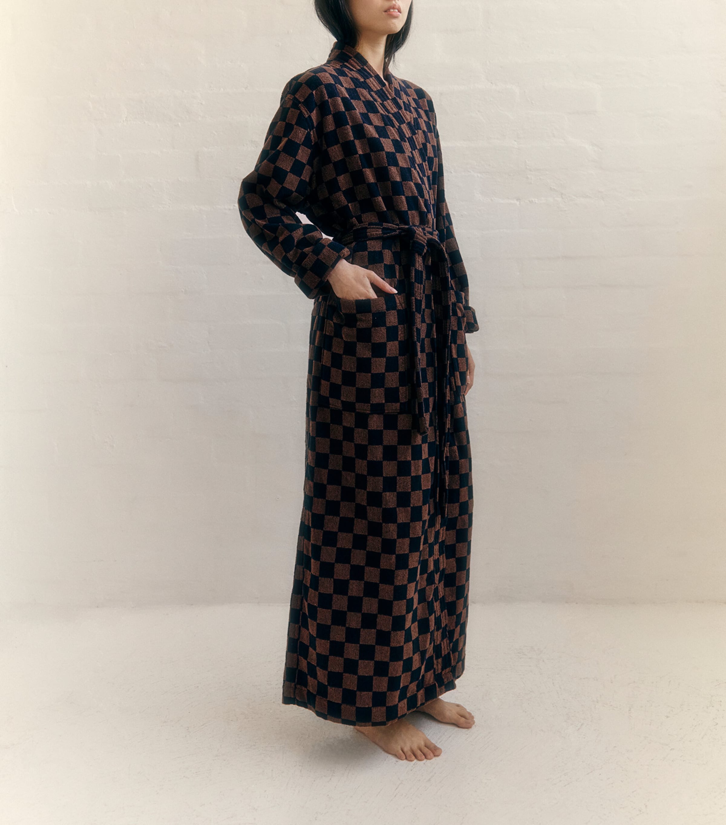 Organic Cotton Sulis Bathrobe (XS/S) TABAC / NOIR Image 3