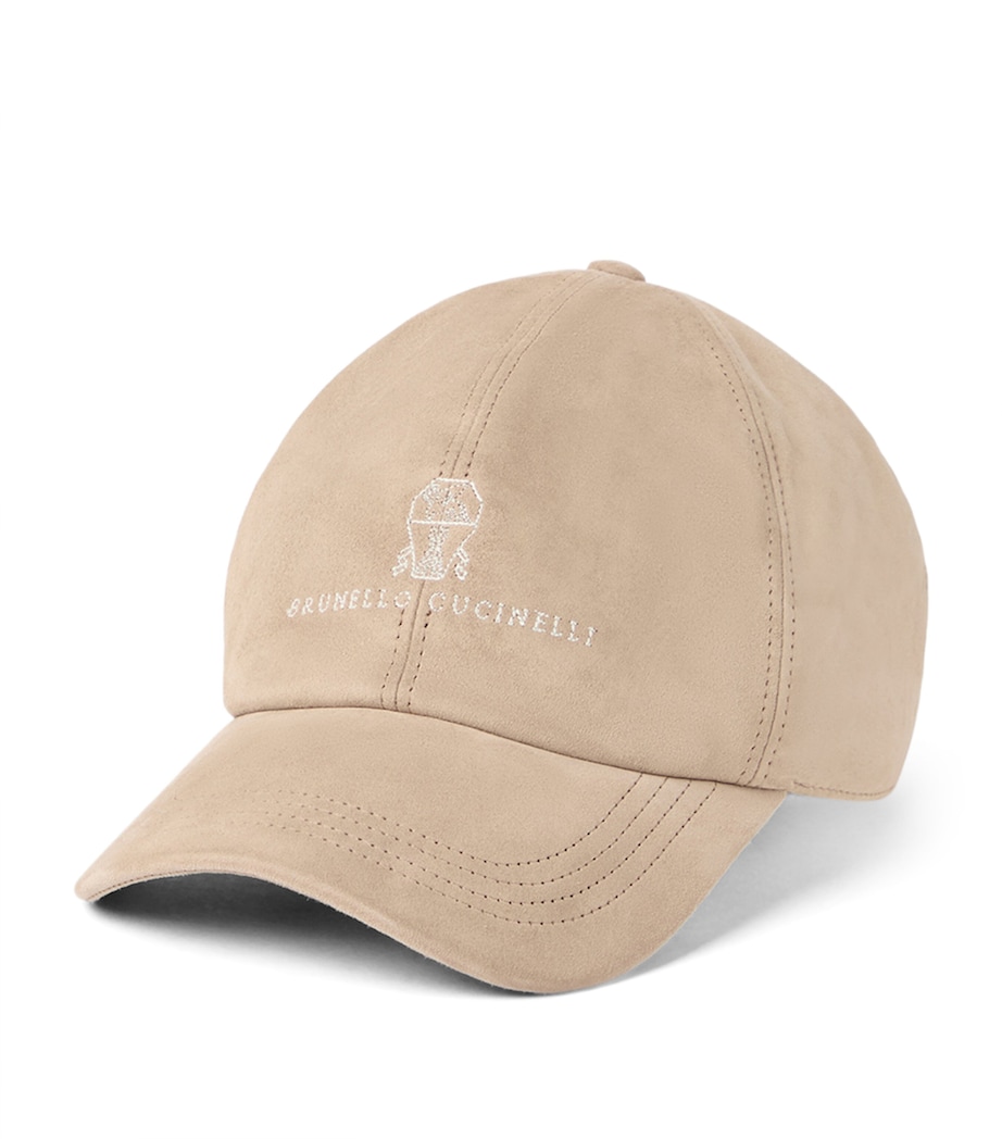 Brunello Cucinelli Suede Logo Baseball Cap Image 1
