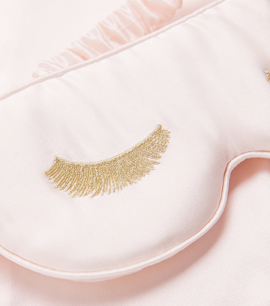 MANITO Womens Mulberry Silk Eyelash Sleep Mask Ballet Pink Image 4