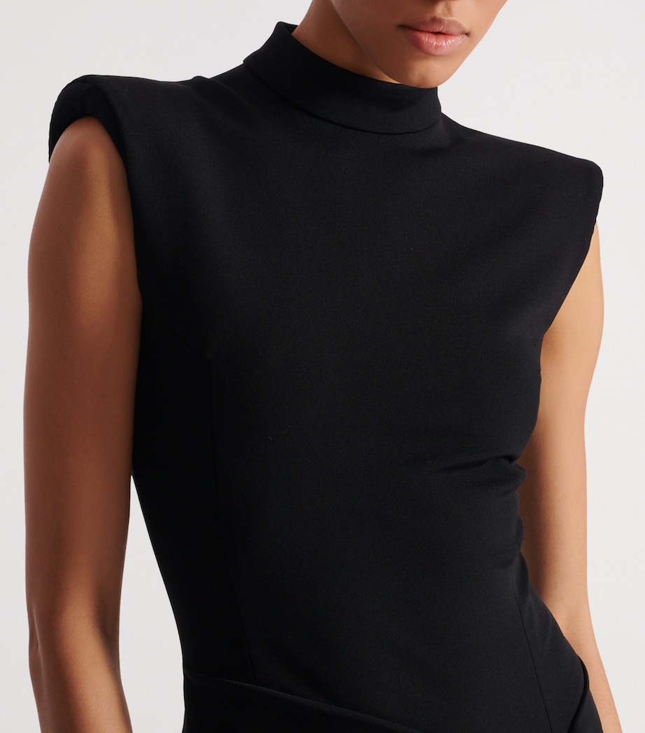 Balmain Womens Zip-Detail Split Maxi Dress Noir Image 5