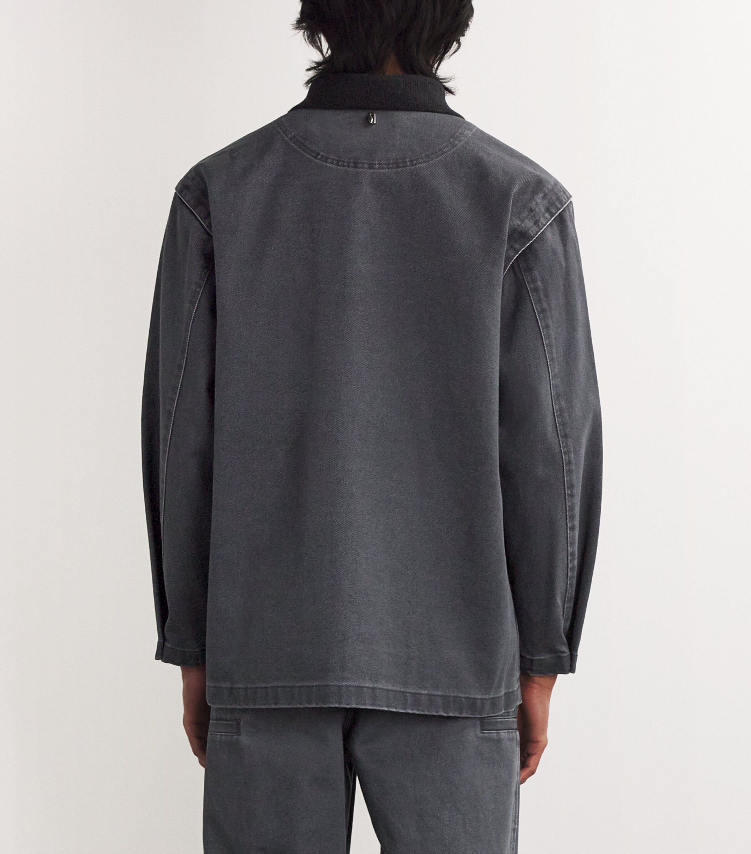 Le 17 Septembre Mens Denim Work Jacket Navy Image 4