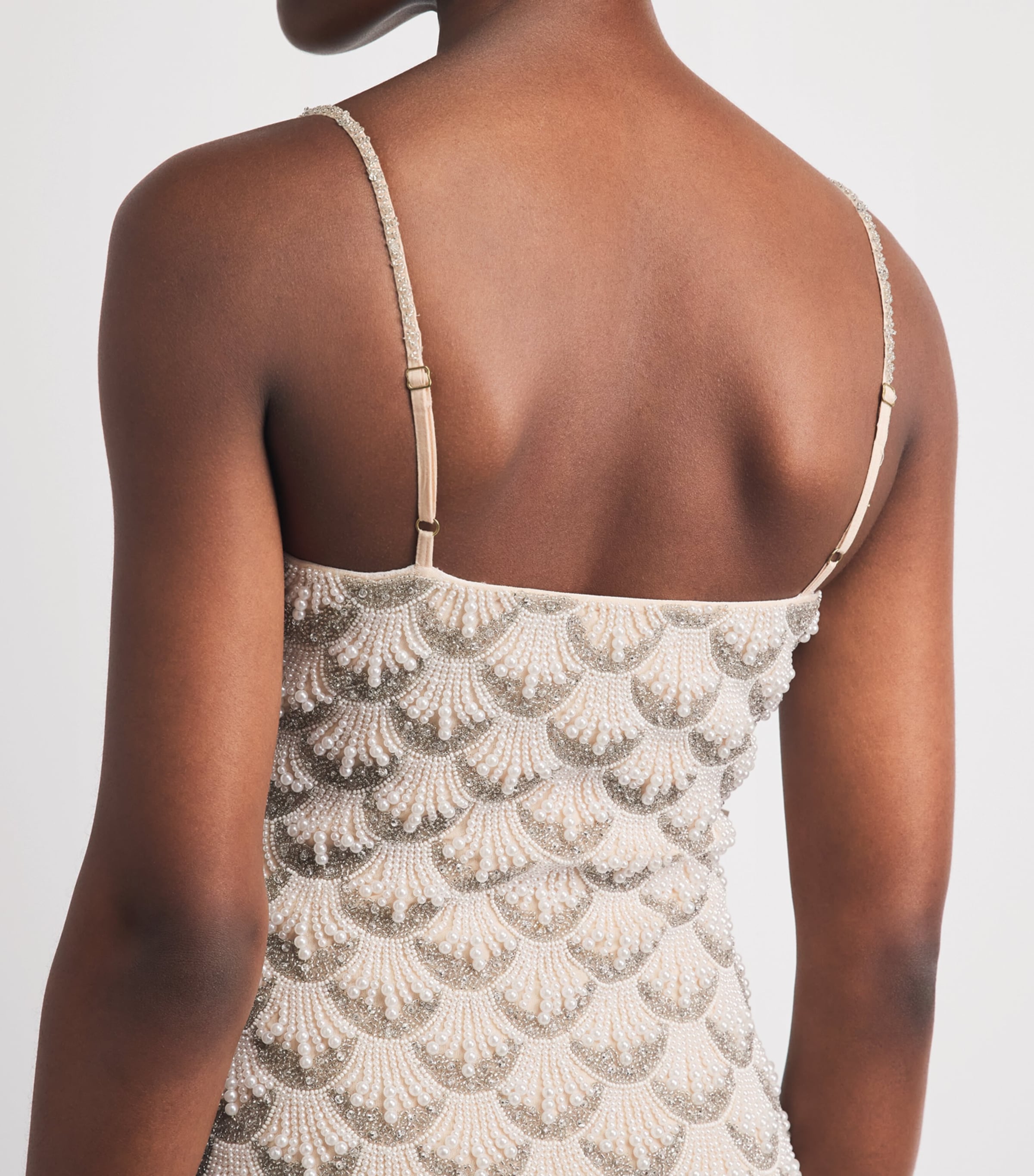 STAUD Womens Embellished Las Palmas Mini Dress Prl Pearl Image 5