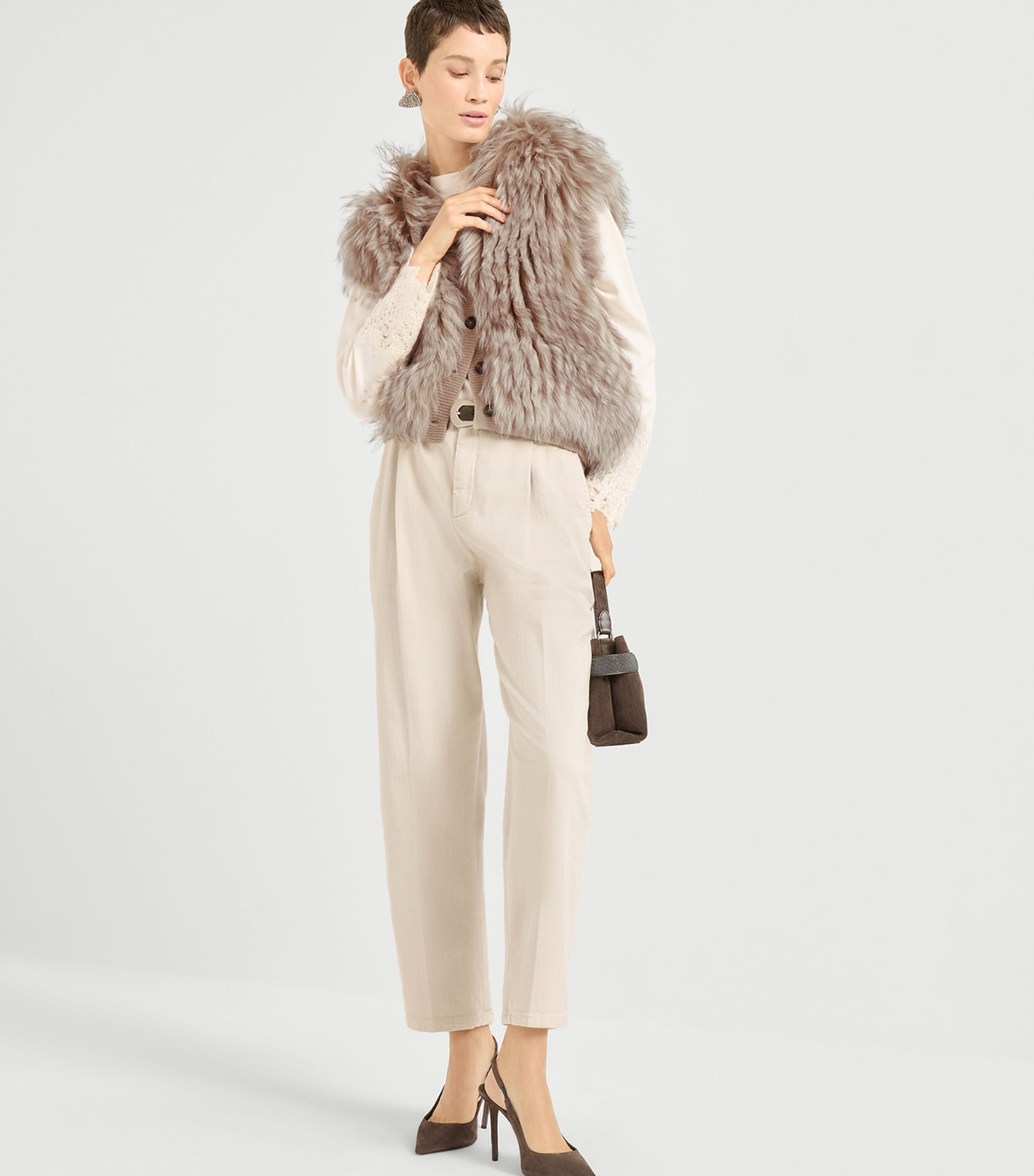Cashmere Shearling Gilet CBR81 Image 4