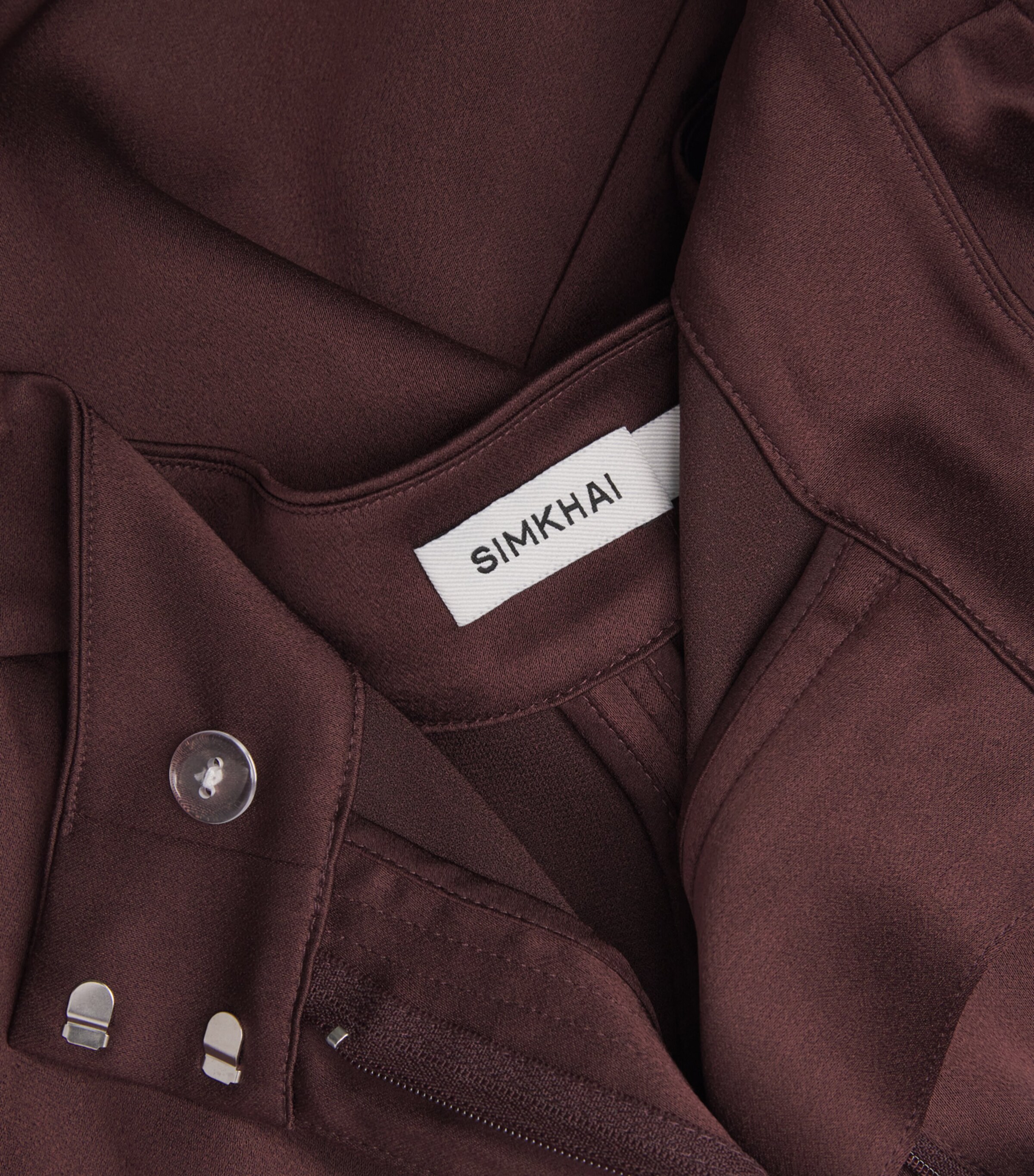 Satin Wide-Leg Kyra Trousers MAHOGANY Image 5