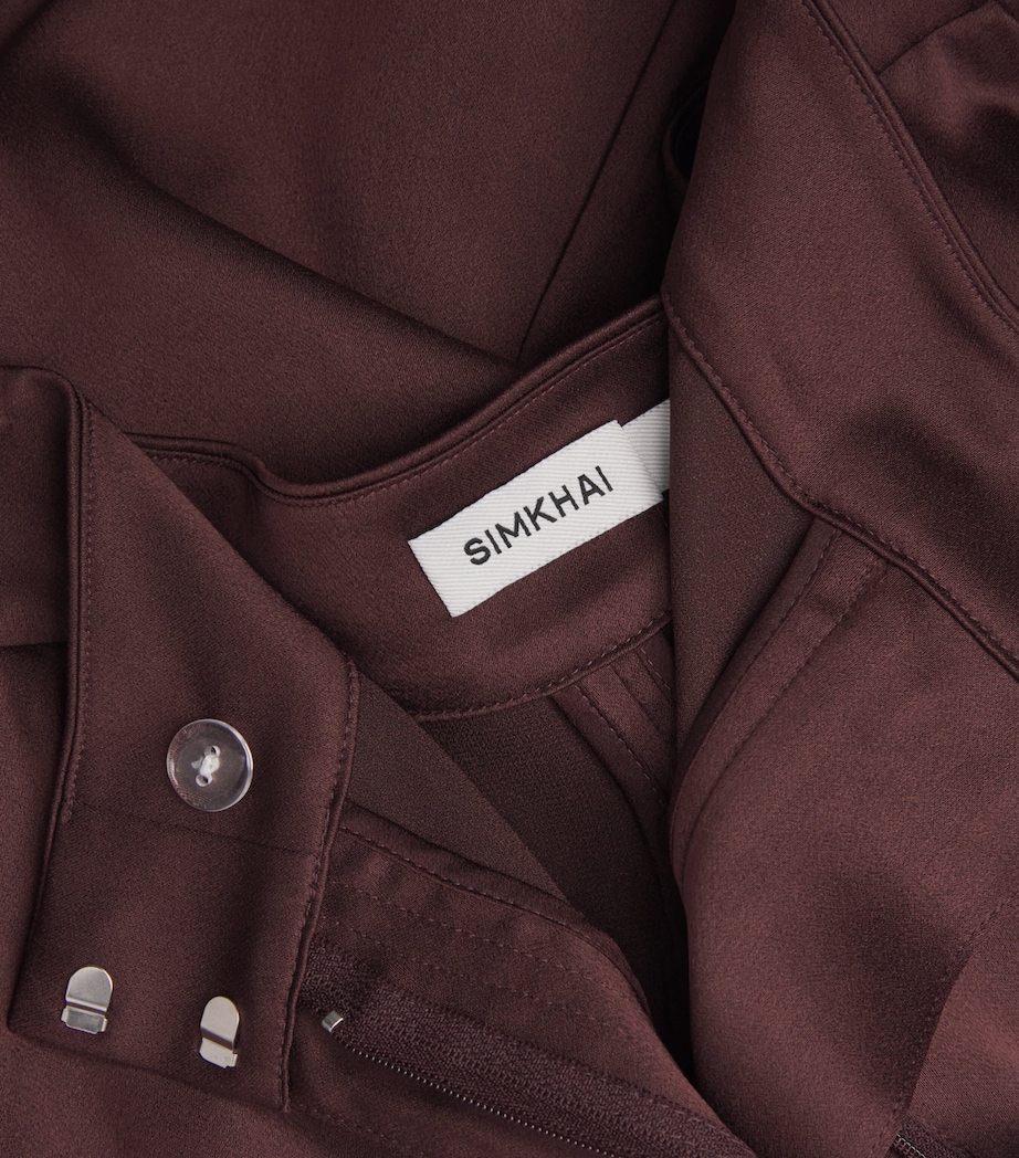 Satin Wide-Leg Kyra Trousers MAHOGANY Image 5