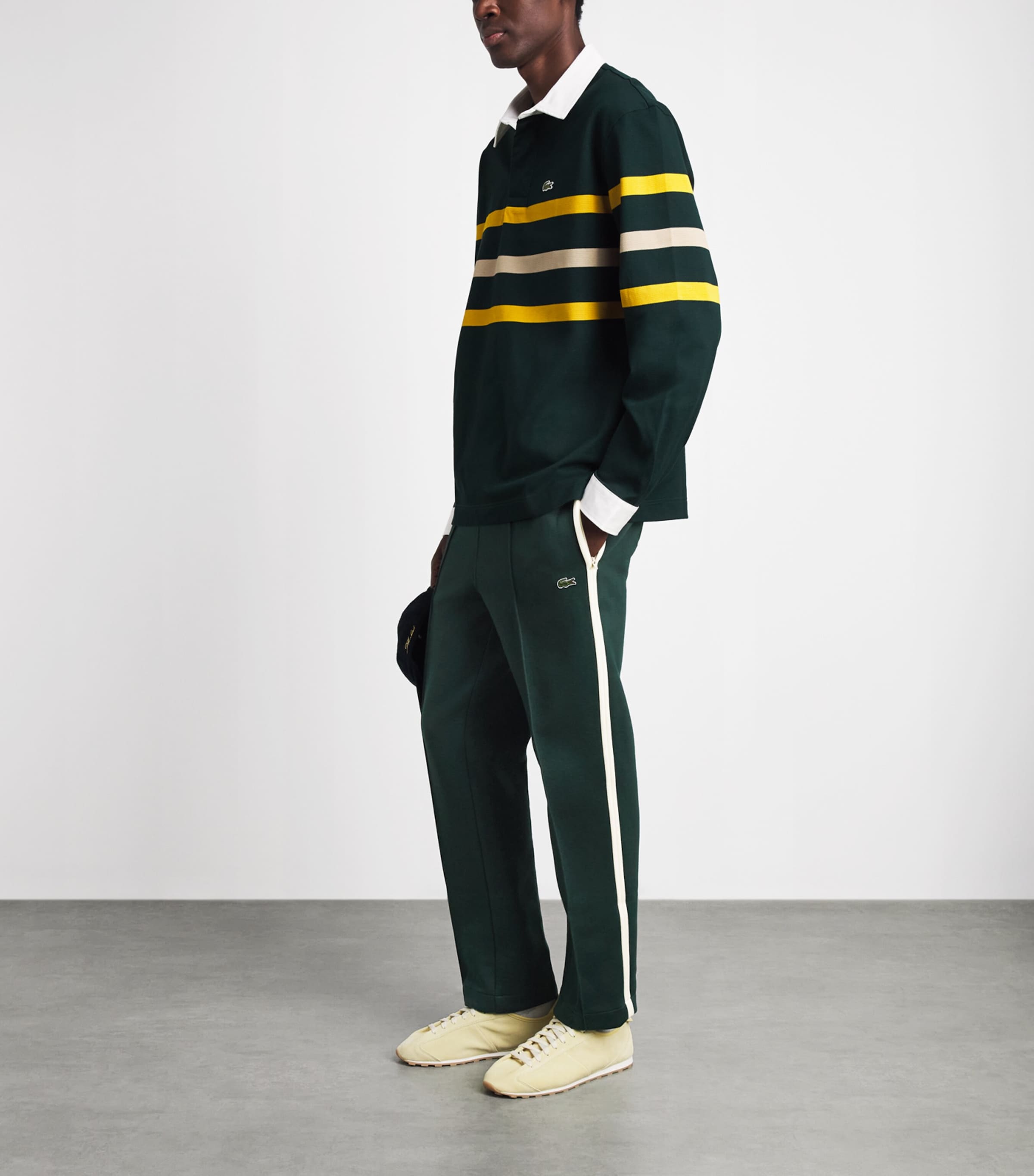 Lacoste Mens Tape-Trim Sweatpants Sinople Image 2