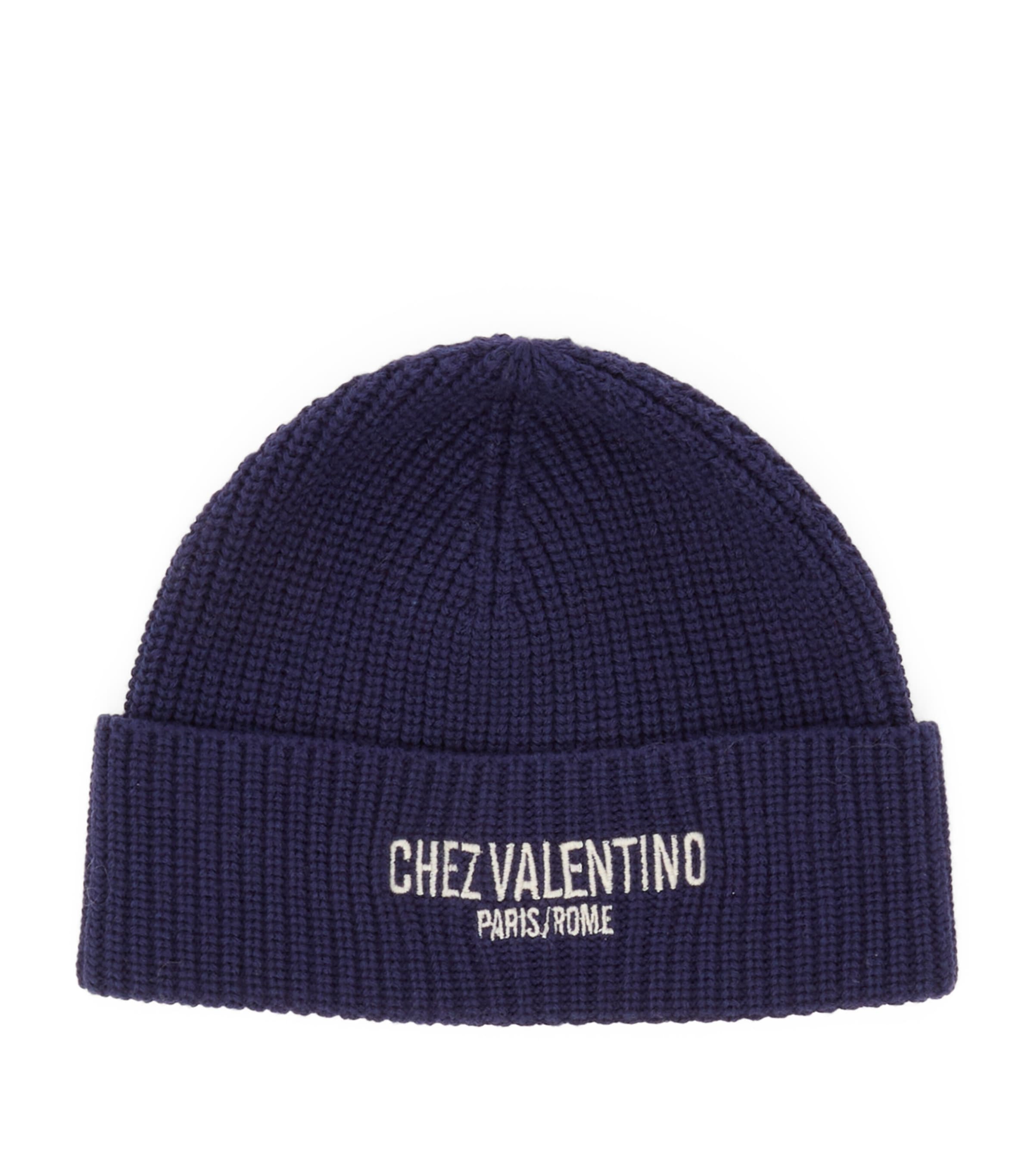 ニットキャップ・ビーニー VALENTINO GARAVANI Cotton and wool beanie with logo Valentino Garavani Cotton-Wool Beanie | Harrods US