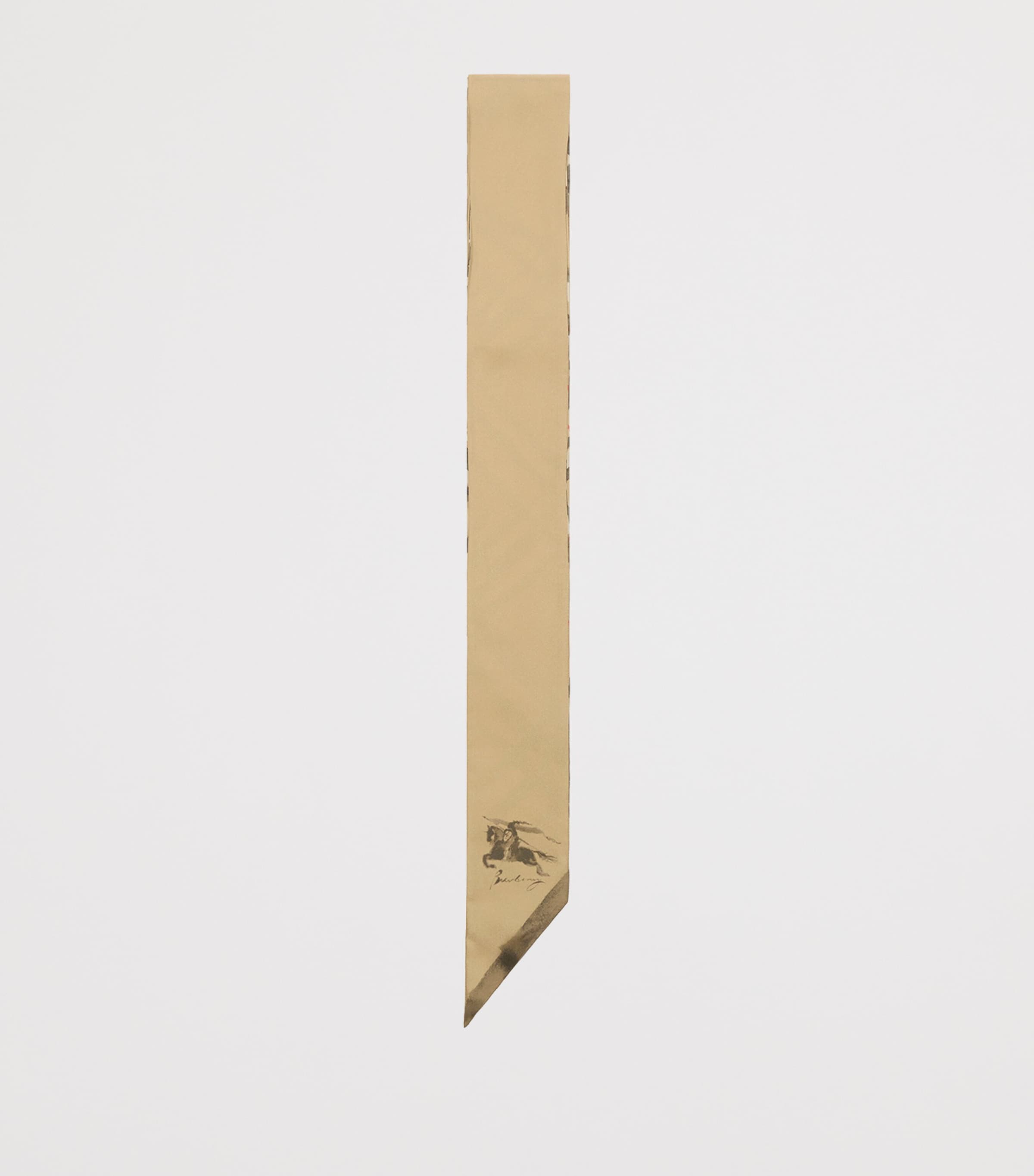 Silk Watercolour Check Twilly SAND Image 3