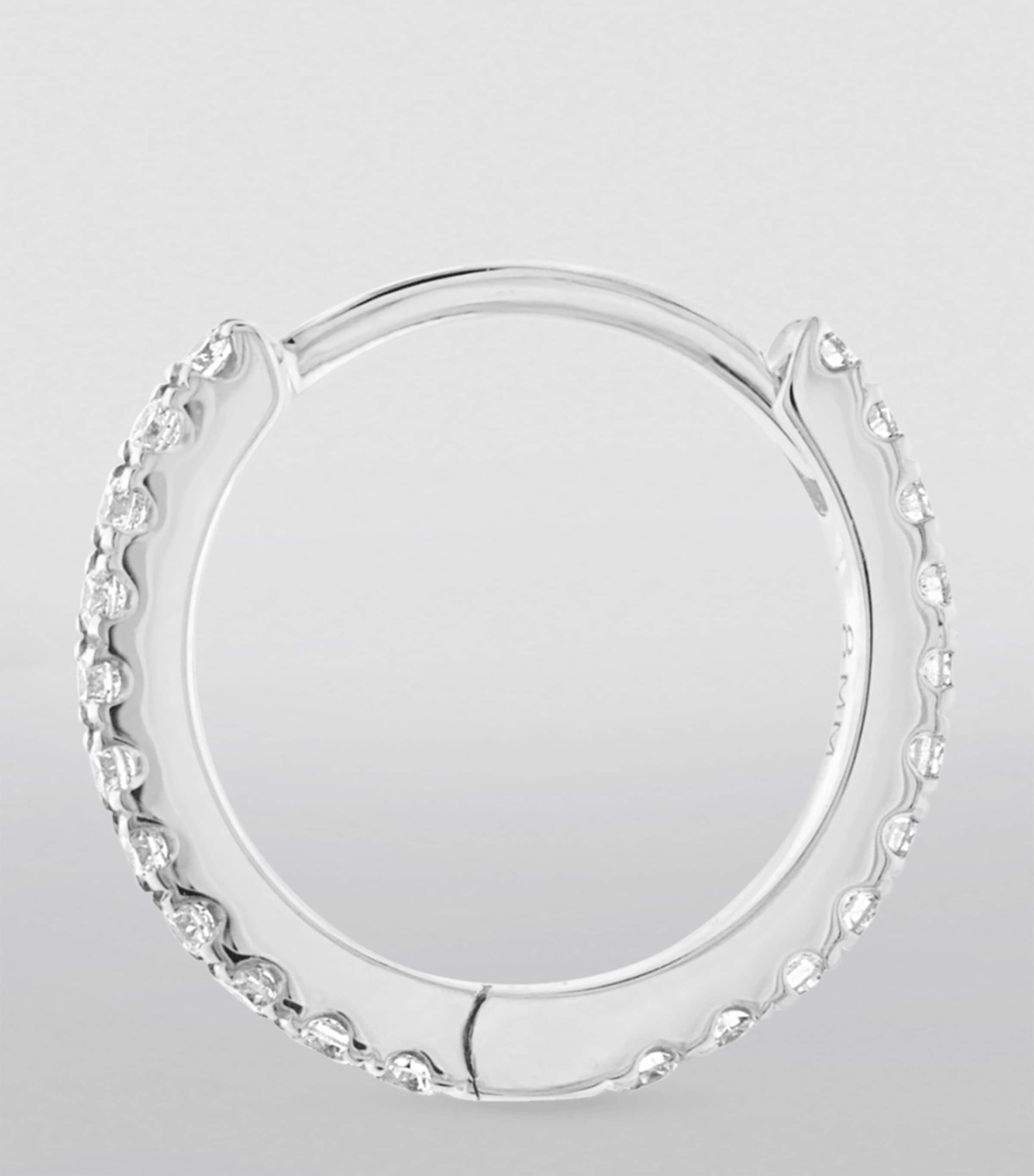 Diamond Eternity Single Hoop Earring (8mm) WHITE GOLD Image 3