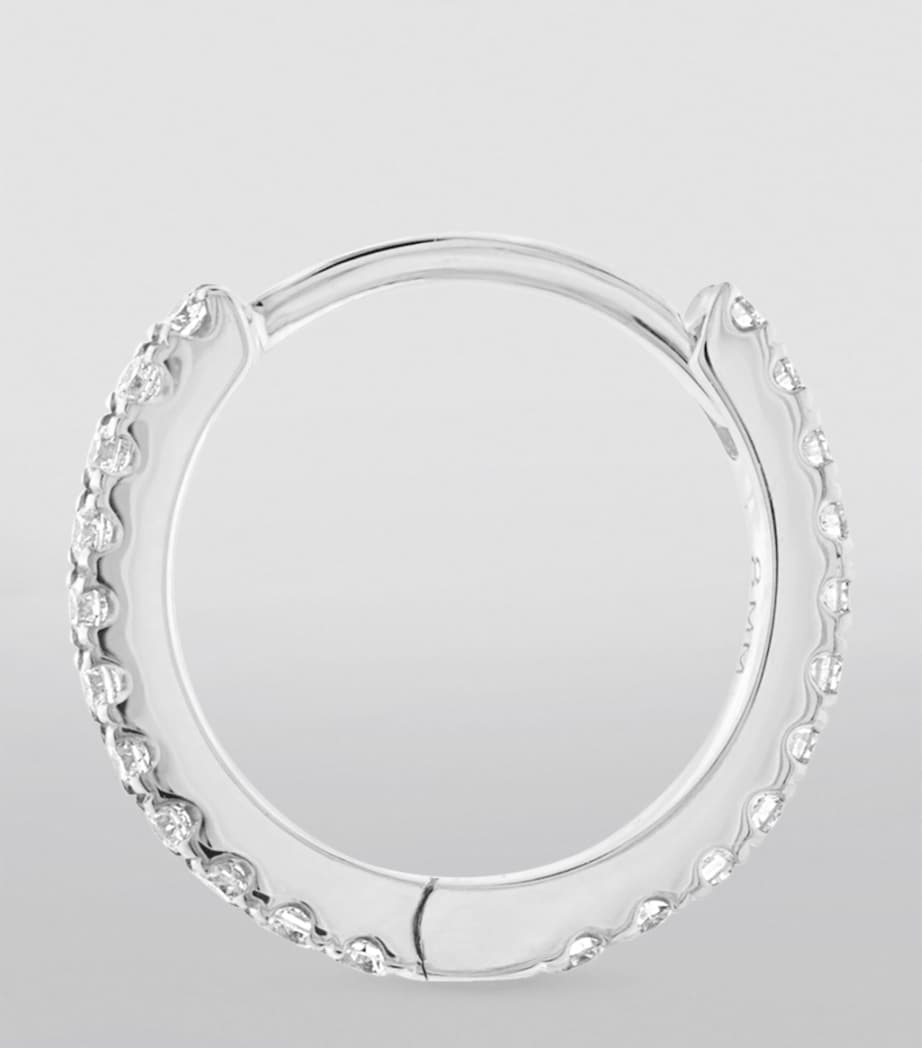 Diamond Eternity Single Hoop Earring (8mm) WHITE GOLD Image 3