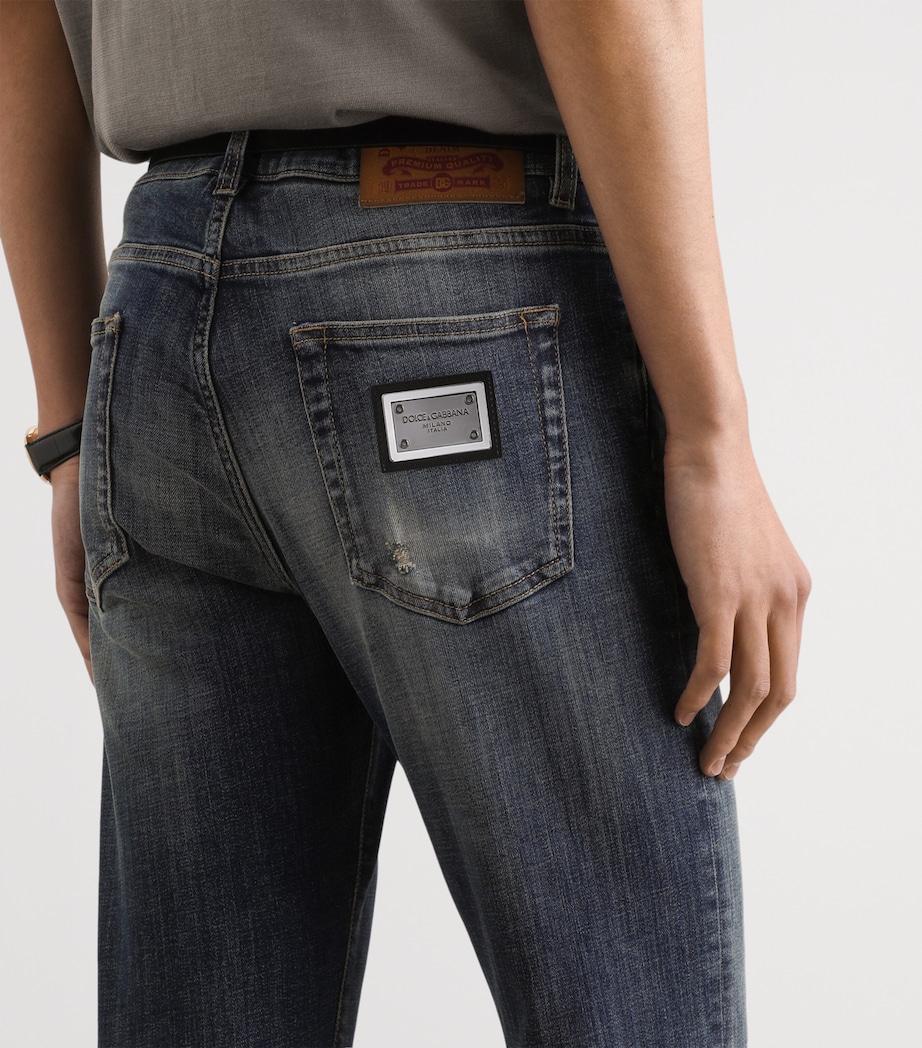 Dolce&Gabbana Mens Slim Distressed Jeans Combined Colour Image 5