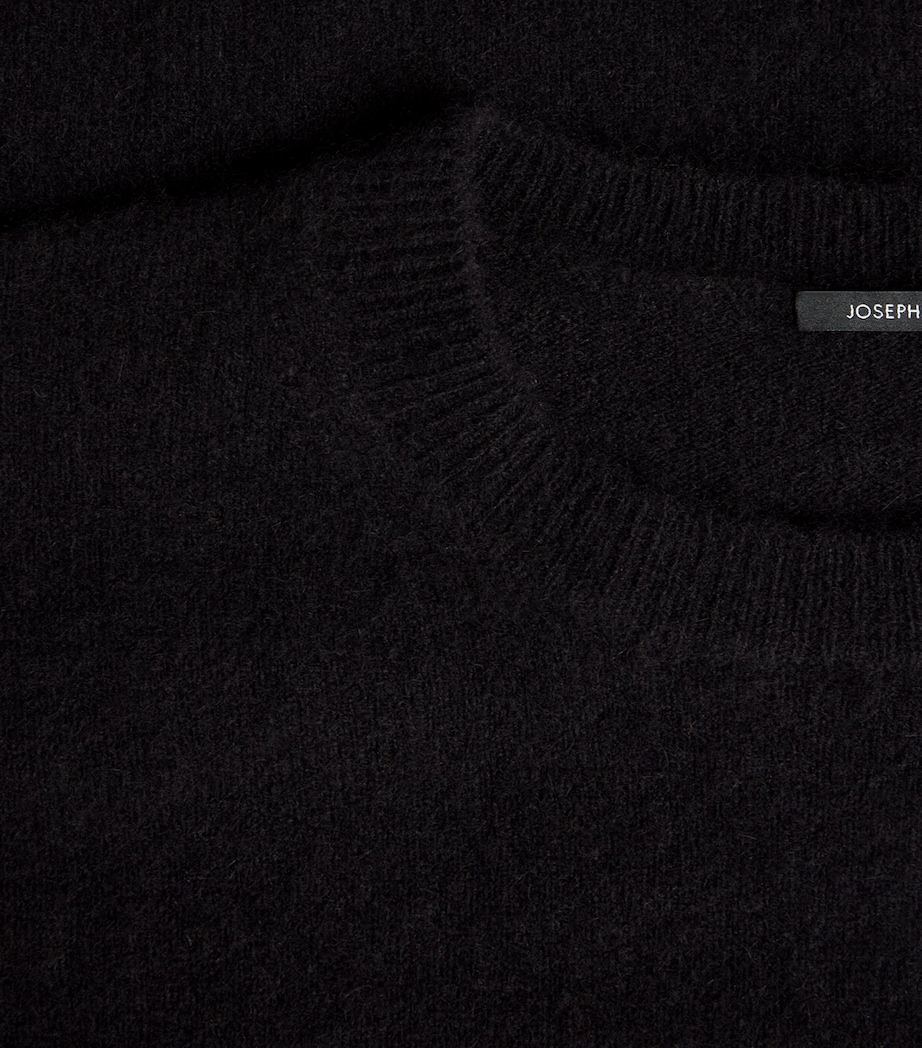 Brushed Cashmere-Blend Round-Neck Sweater BLACK Image 5