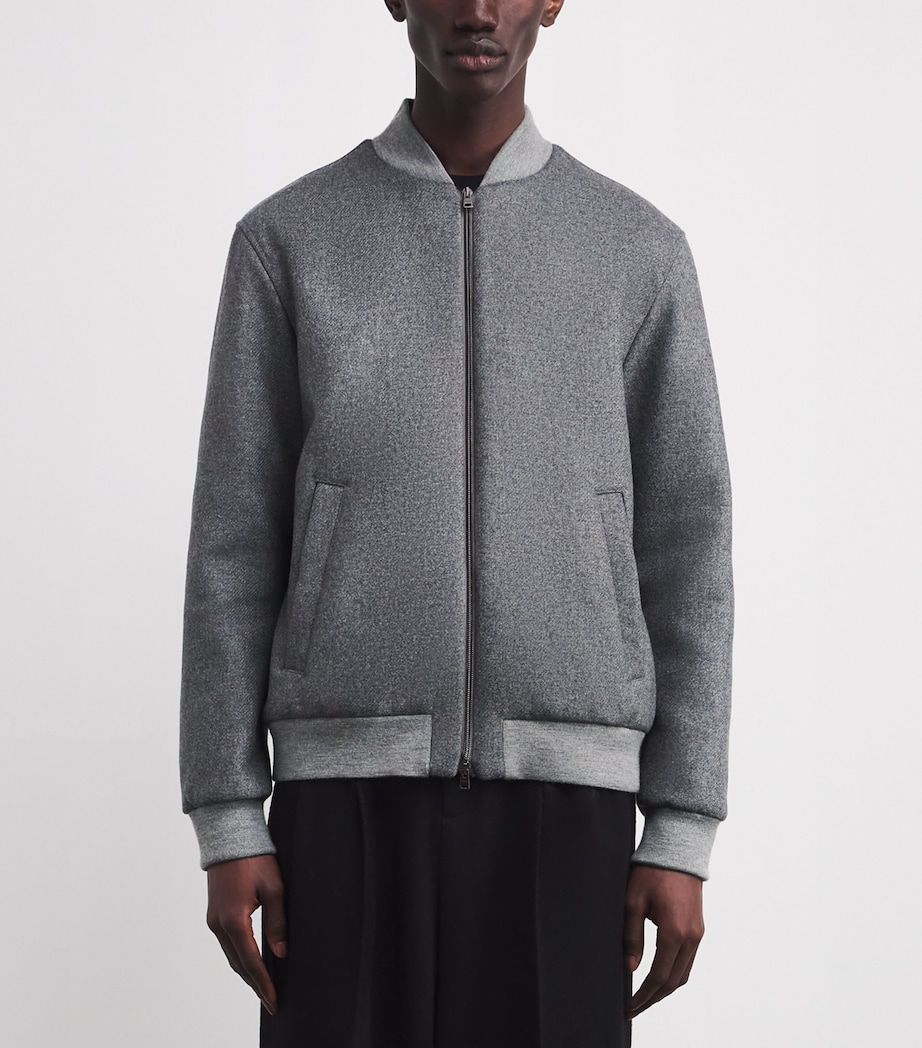 Wool-Blend Felt Bomber Jacket 9420 GREY Image 3
