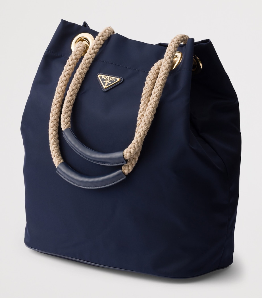 Prada Large Re-Nylon Mariner Bucket Bag Blue Image 6