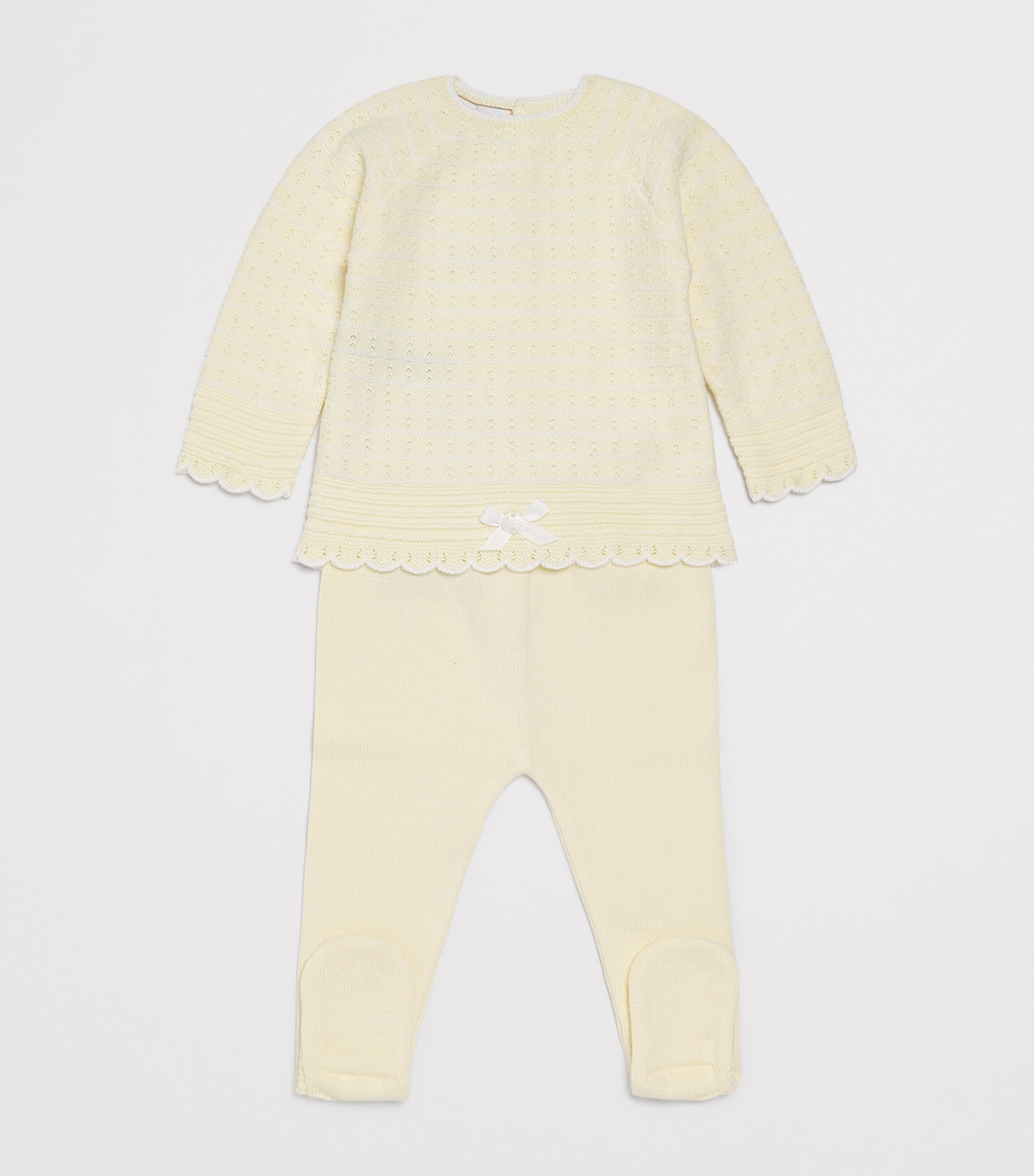 Cotton Knitted Sweater and Leggings Set 0501 H82 YELL/WHITE Image 3