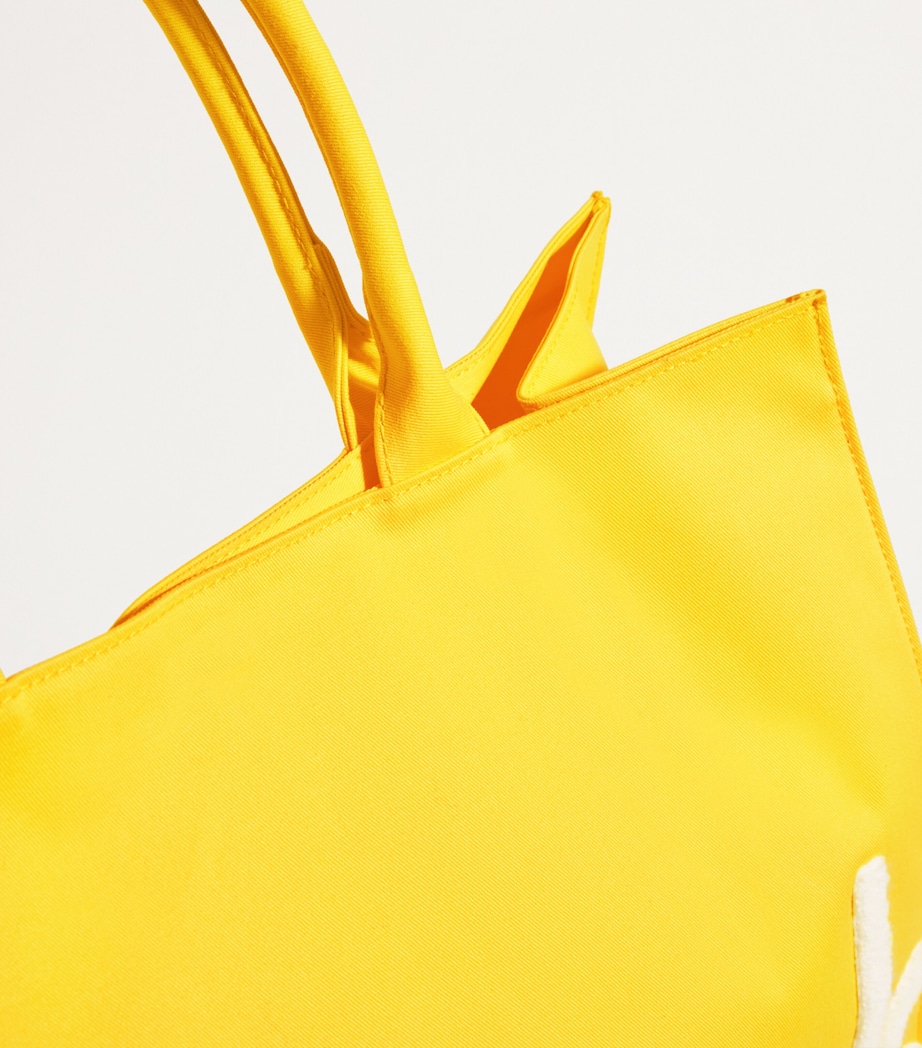 Large Cotton Logo Tote Bag YELLOW Image 6