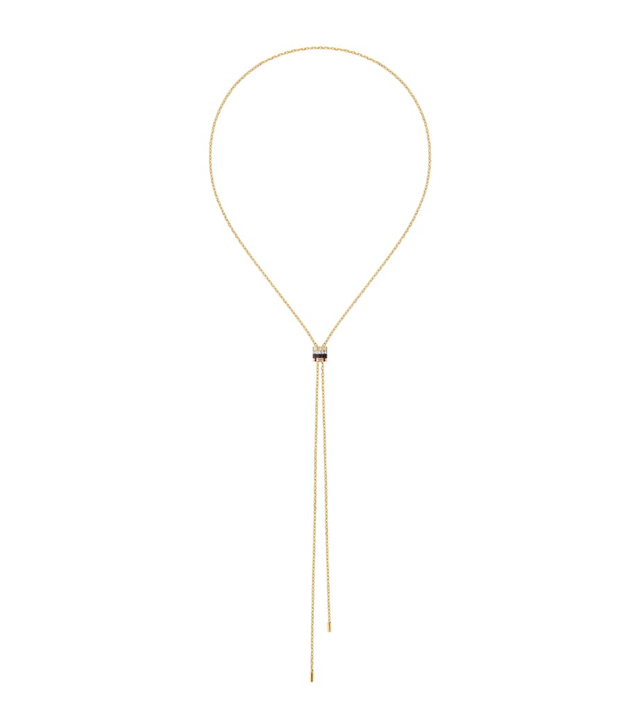 Small Mixed Gold and Diamond Quatre Classique Tie Necklace GOLD Image 1