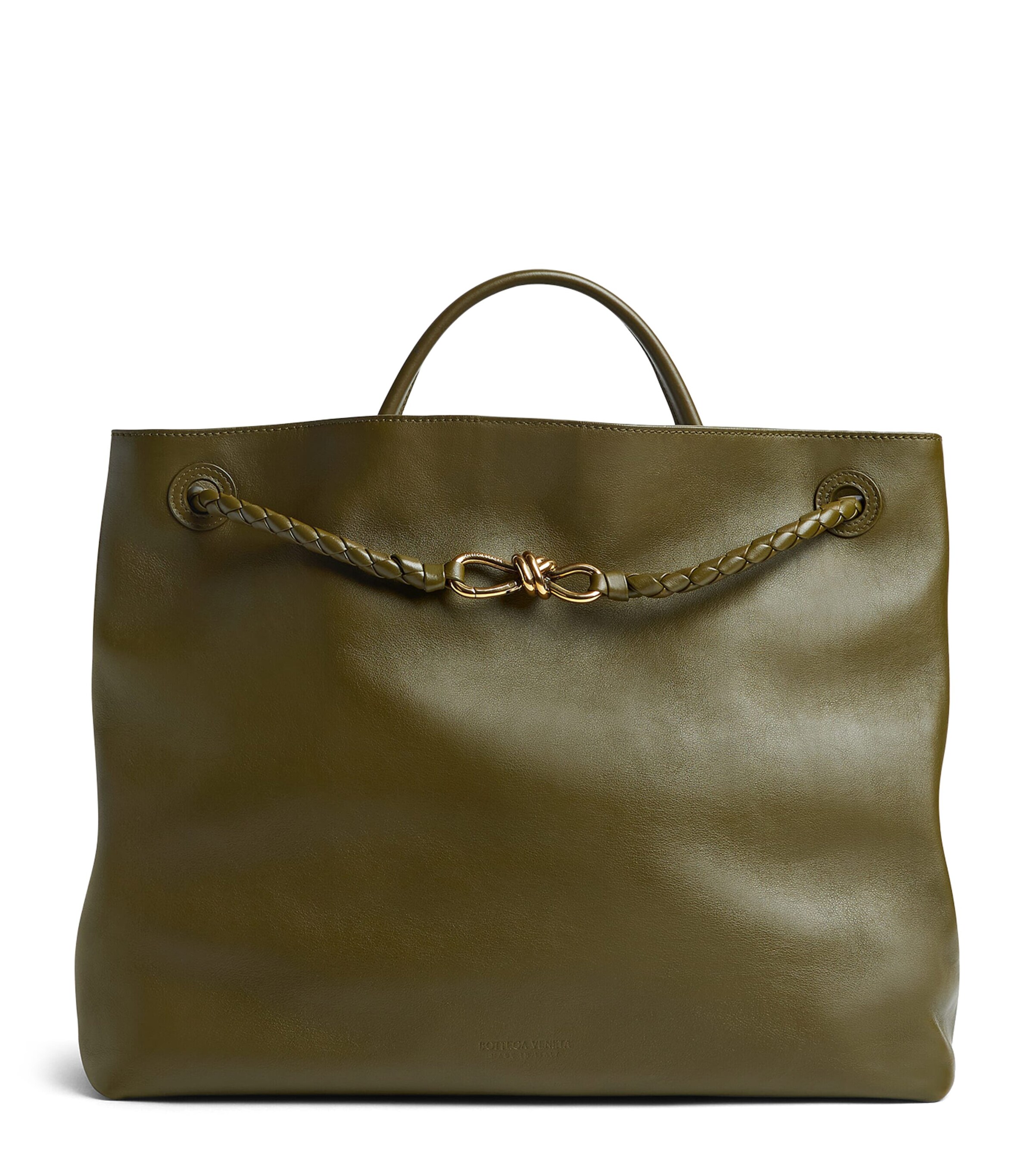 Bottega Veneta Andiamo Large Leather Tote Bag In Green