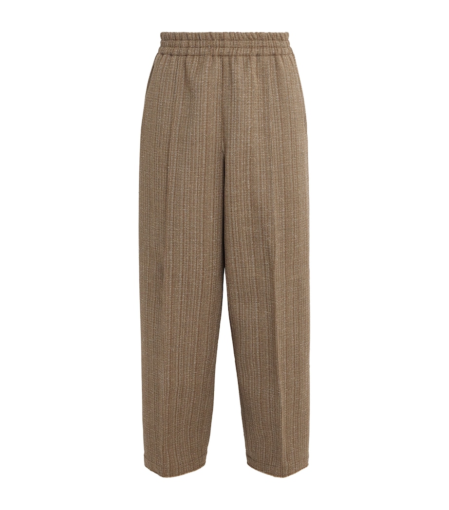 Wool-Blend Elasticated Wide-Leg Trousers 2803 - CAMEL/IVOIRE Image 1