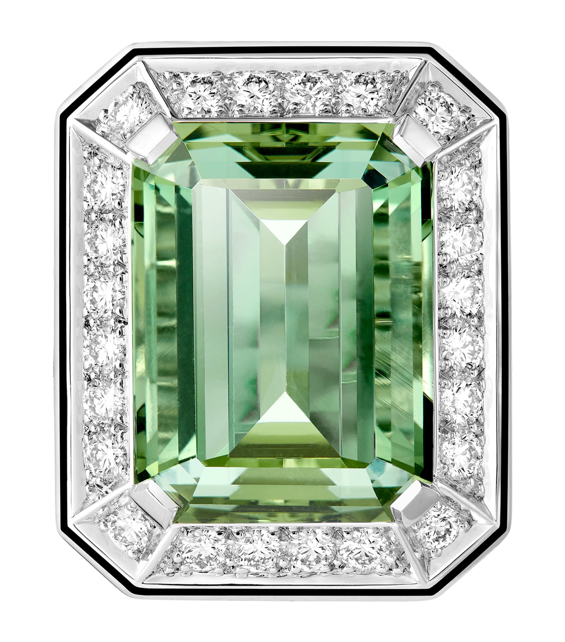 Boucheron White Gold, Diamond and Tourmaline Vendôme Liseré Ring Tourmaline Image 2