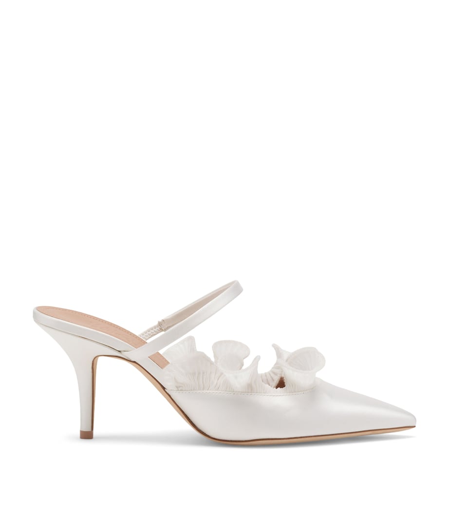 Malone Souliers Satin Cecile Heeled Mules 70 White Image 1