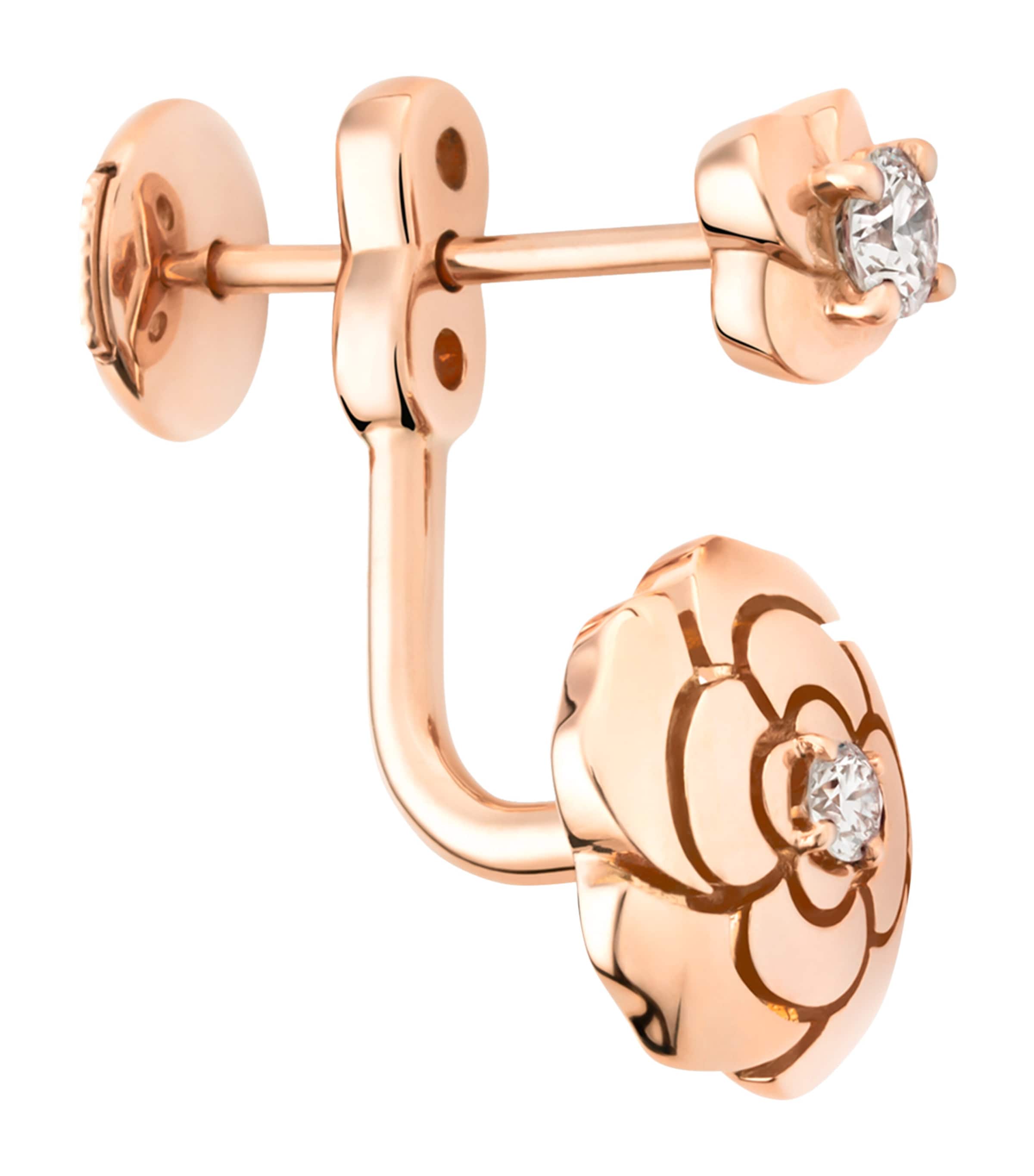 Rose Gold and Diamond Camélia Single Earring ROSE Image 2
