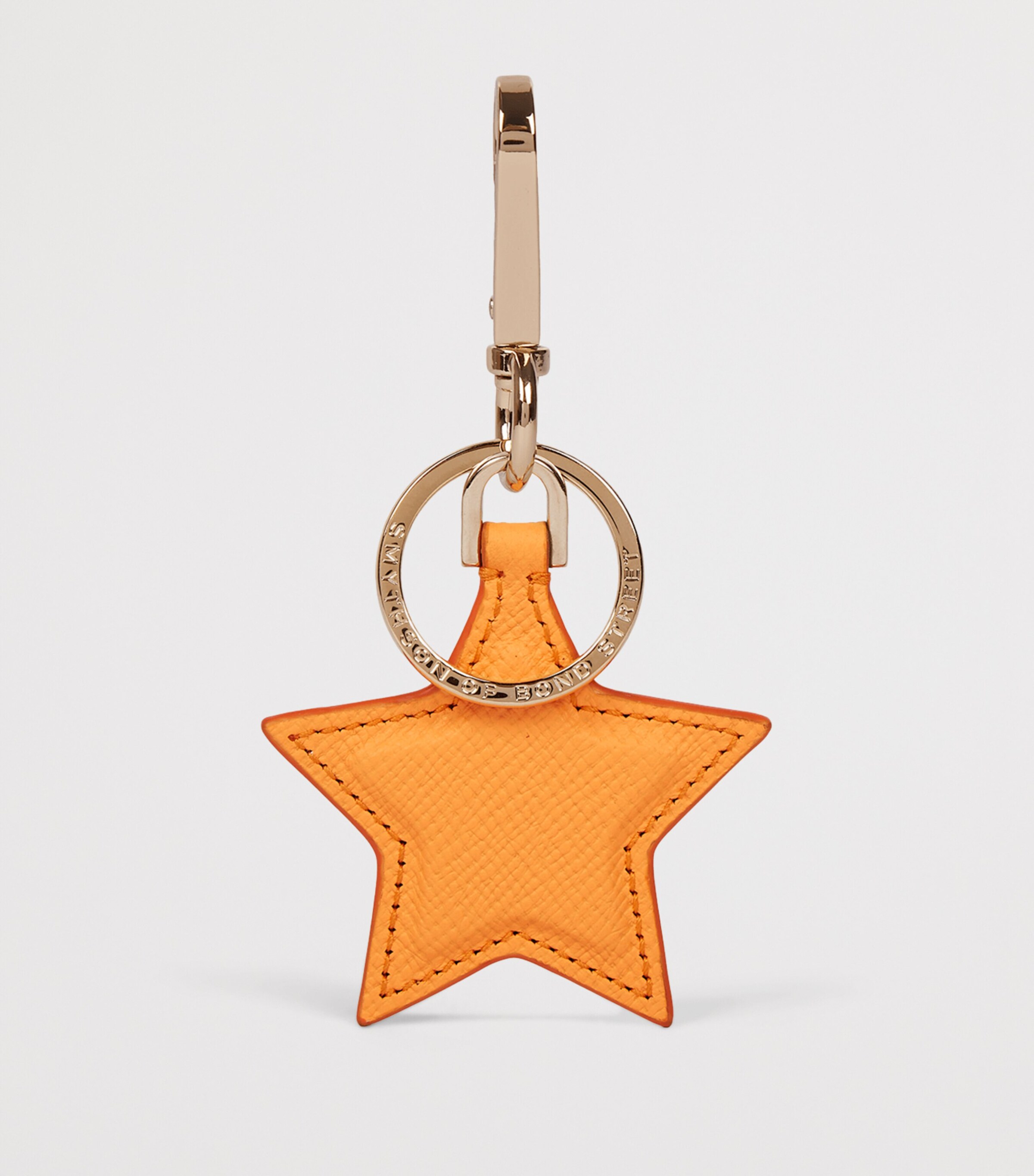 Smythson Panama Leather Star Keyring L Orange Image 2