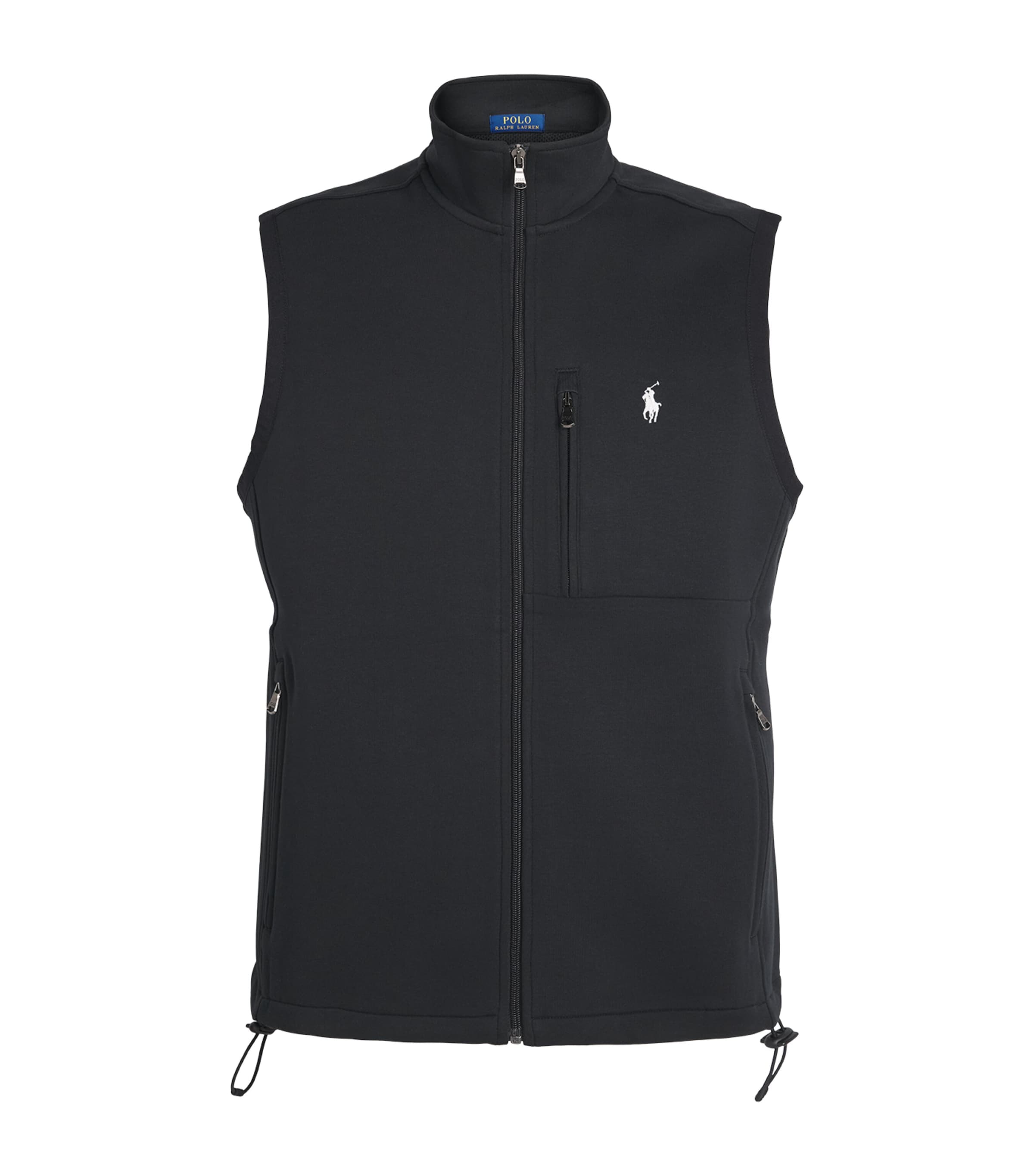 Polo Ralph Lauren Mens Cotton-Blend Double-Knit Gilet Polo Black Image 1