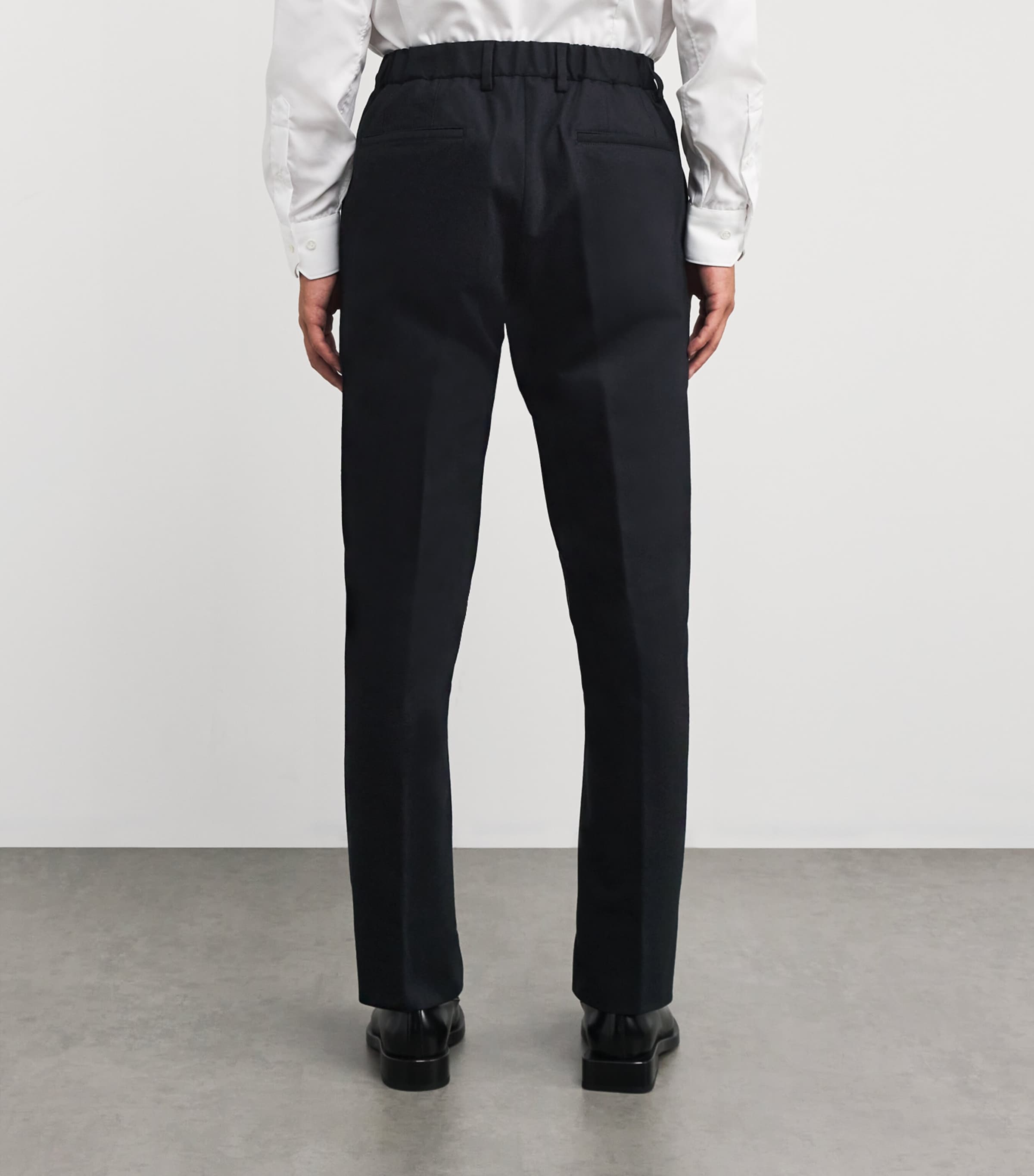 Corneliani Mens Wool-Cashmere Suit Trousers Navy Blue Image 4