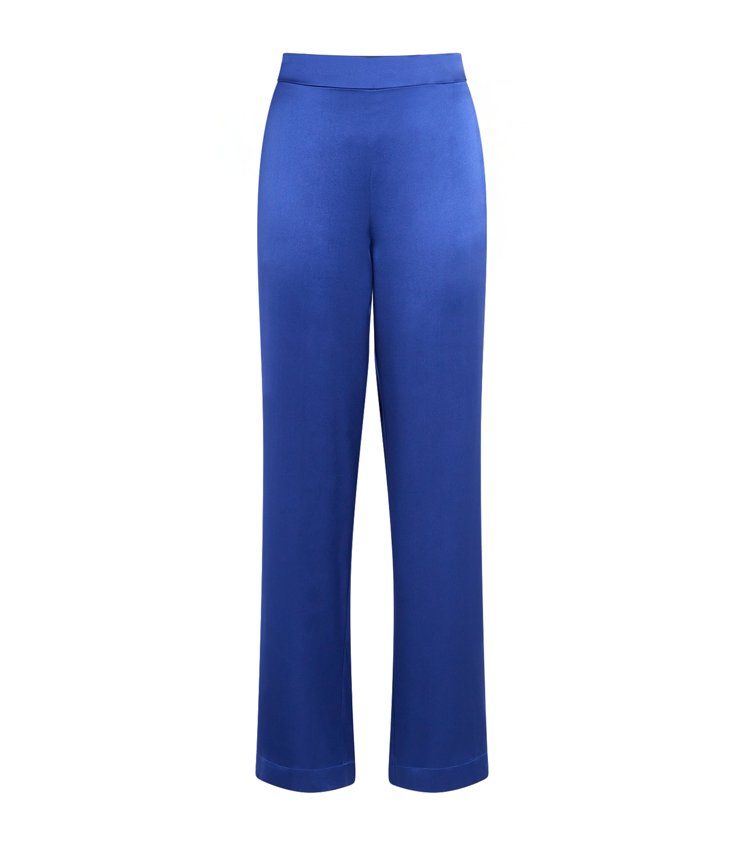 Joseph New Sahel Silk Straight Pants In Blue
