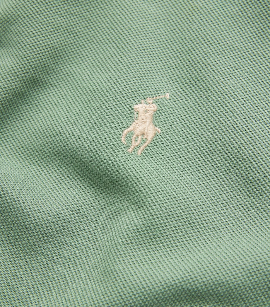 Cotton Mesh Custom Fit Polo Shirt GREEN Image 5