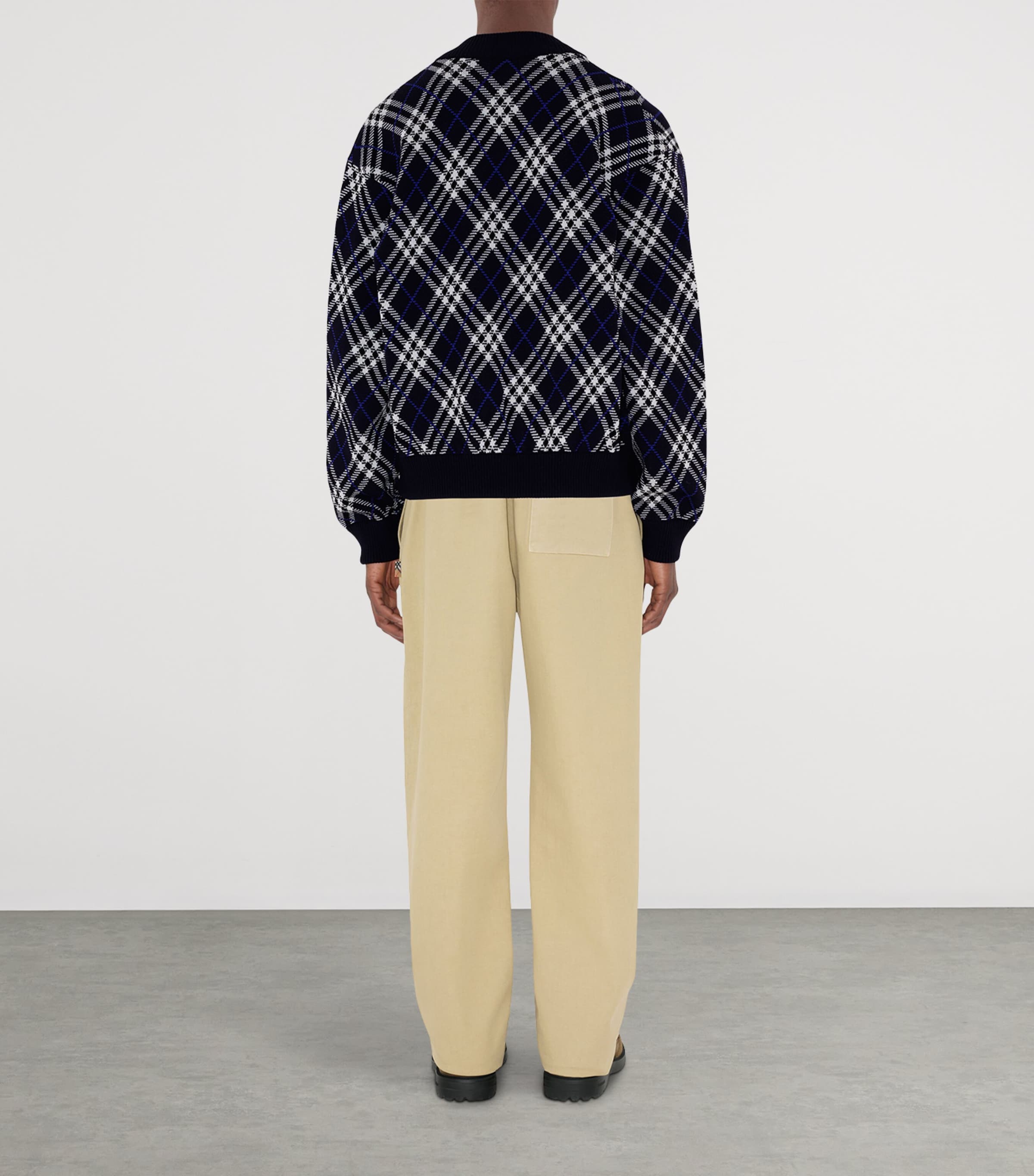 Wool-Blend Check Bomber Jacket INK IP CHK Image 4
