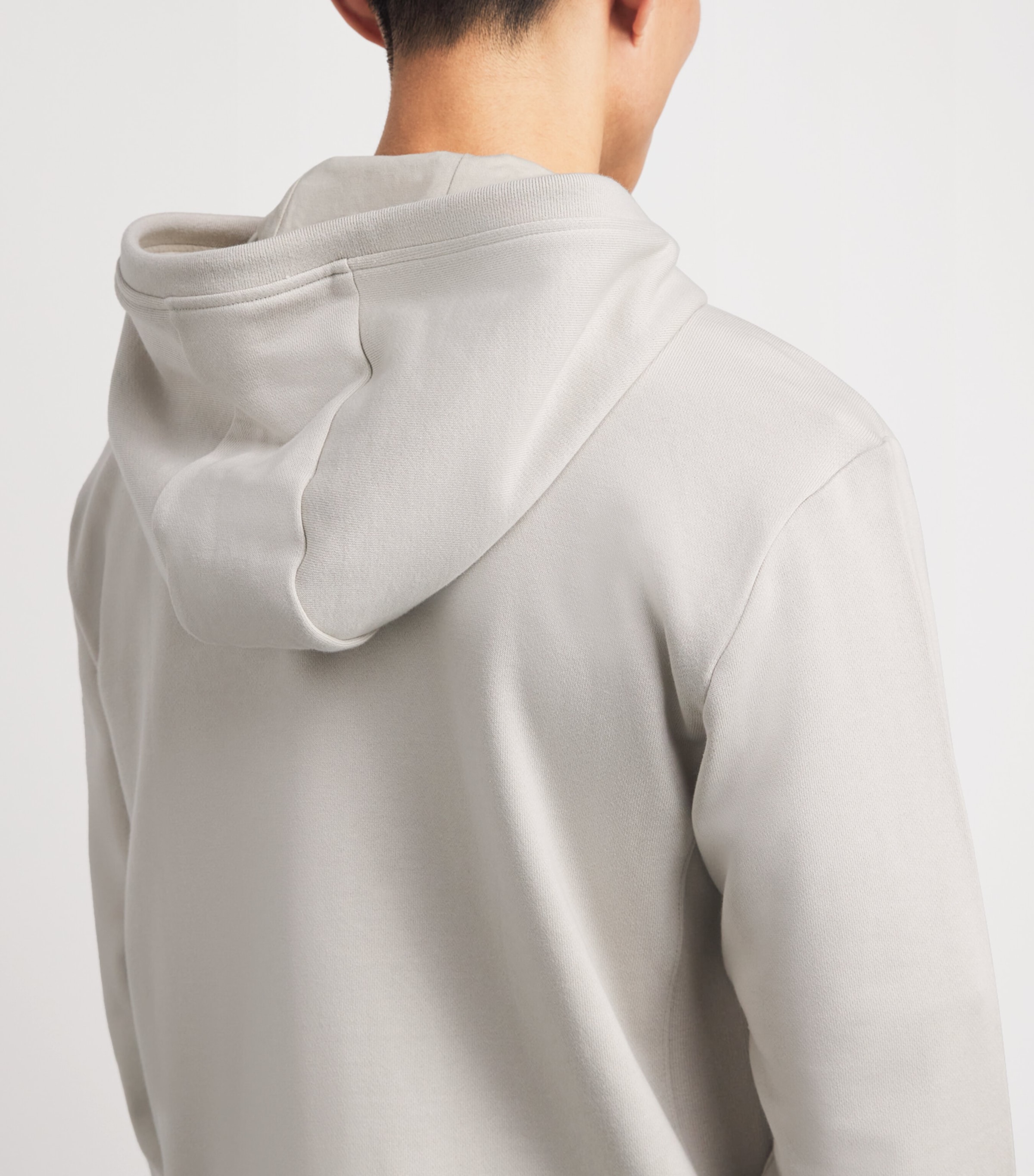 Thom Browne Mens Cotton 4-Bar Zip-Up Hoodie Beige Image 3