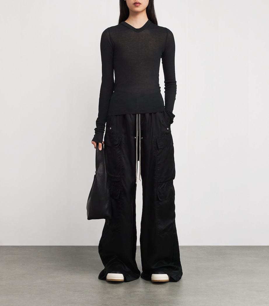 Hooded Crop Top 09 BLACK Image 2