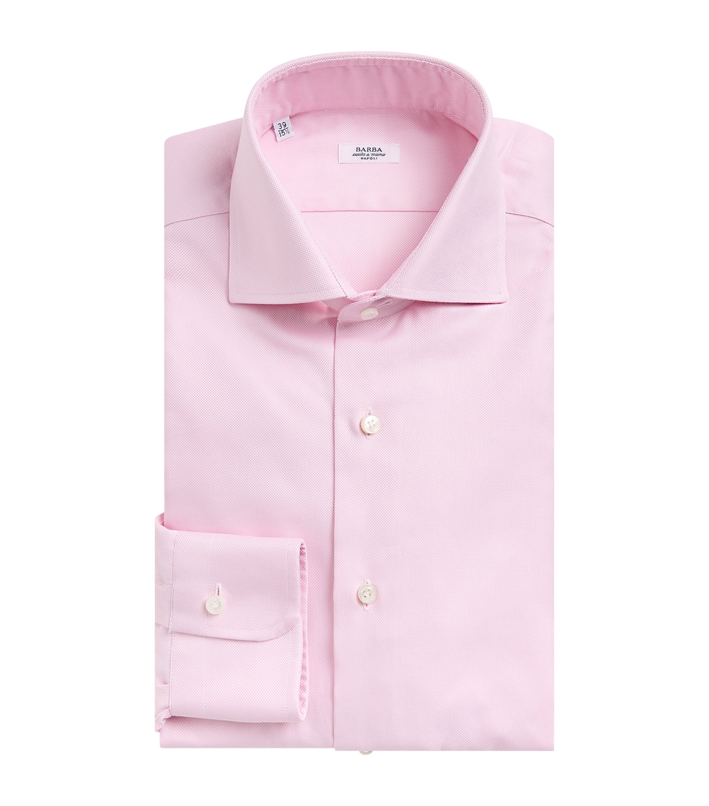 Barba Napoli Mens Cotton Oxford Shirt Pink Image 1