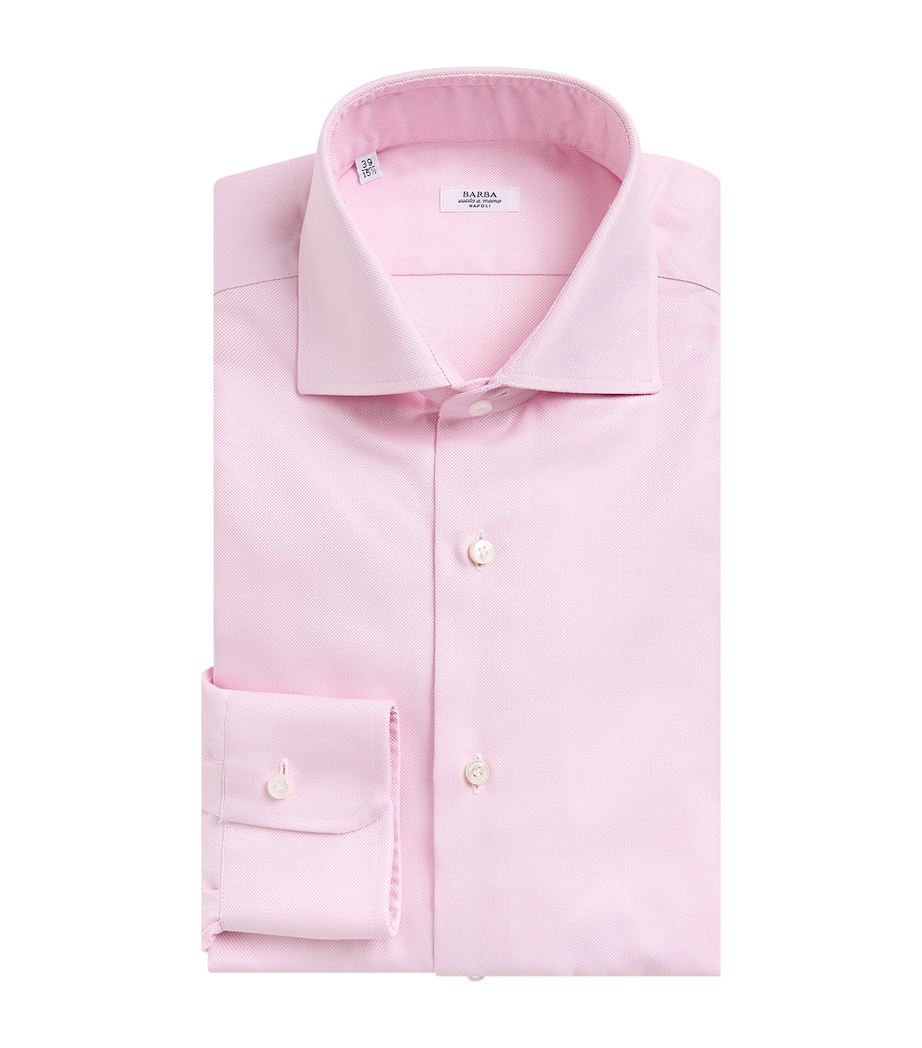 Barba Napoli Mens Cotton Oxford Shirt Pink Image 1