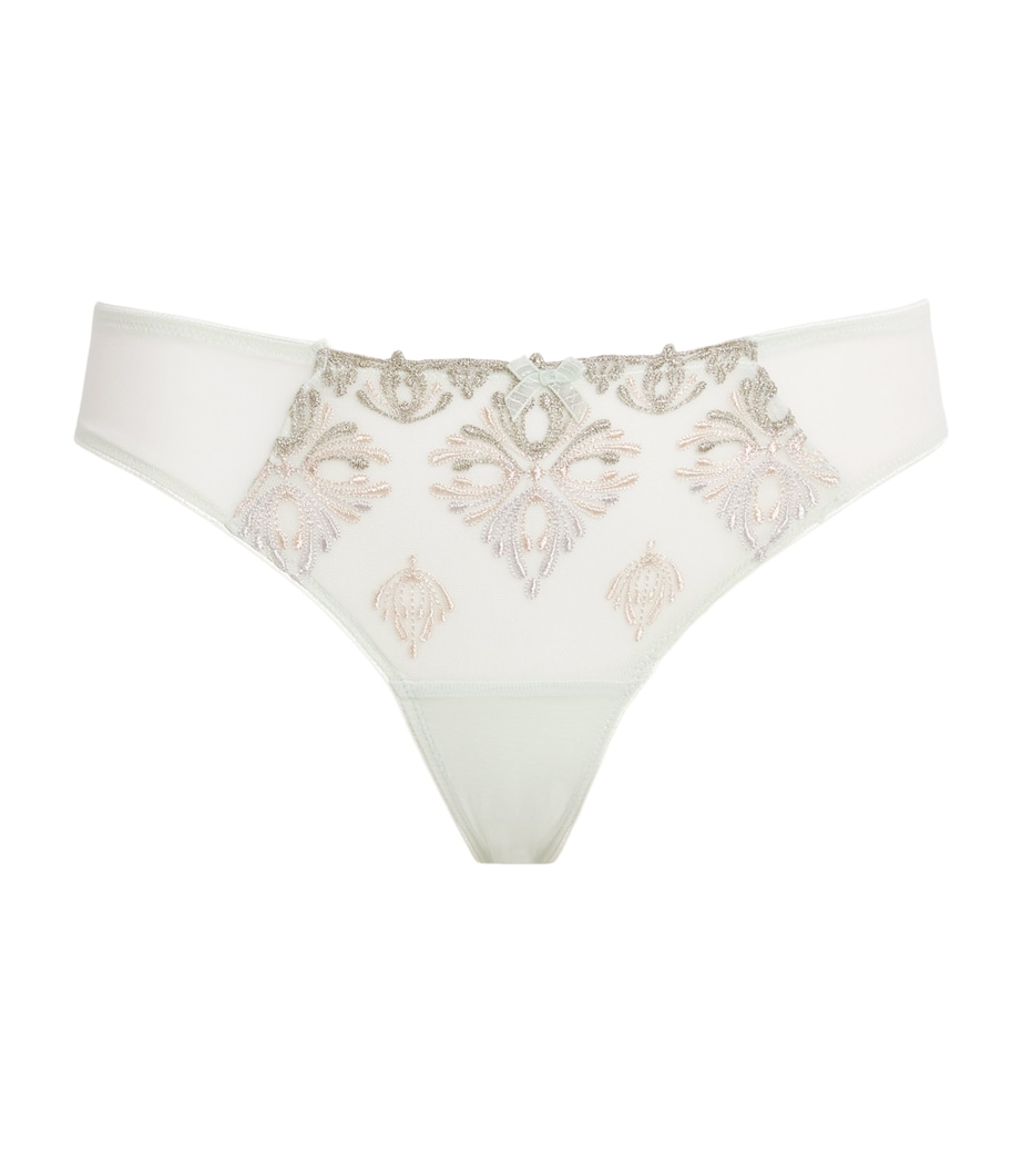 Chantelle Womens Lace Champs Elysées Tanga Briefs Powder Green Image 1