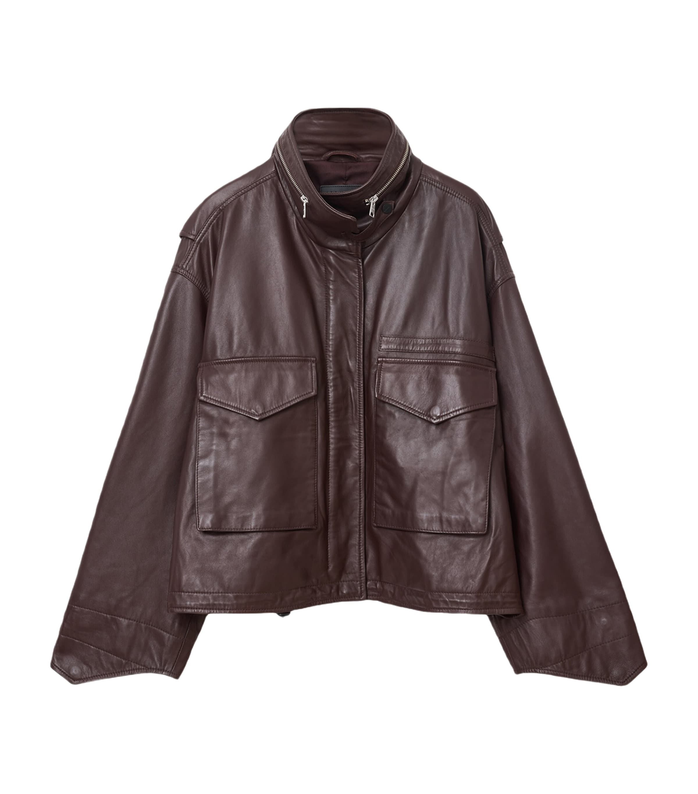 Allsaints Clay Leather Jacket In Black