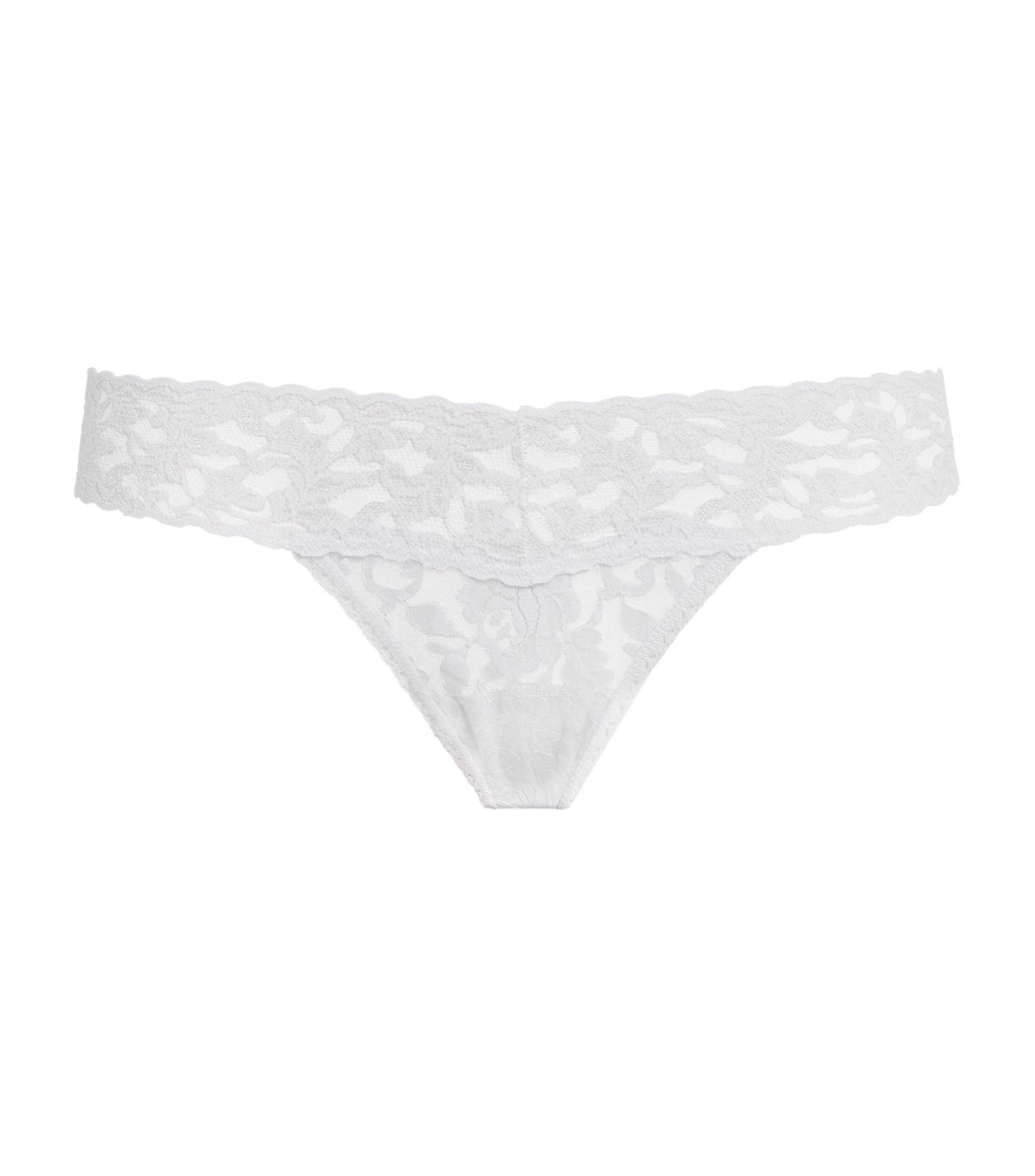 Lace Low-Rise Thong WHITE Image 1